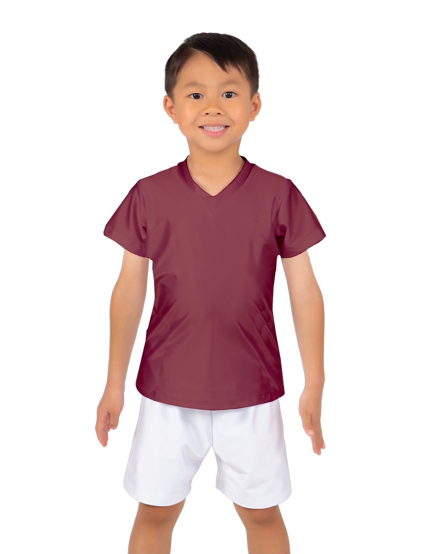 Solid Lycra Boys V-Neck T-Shirt