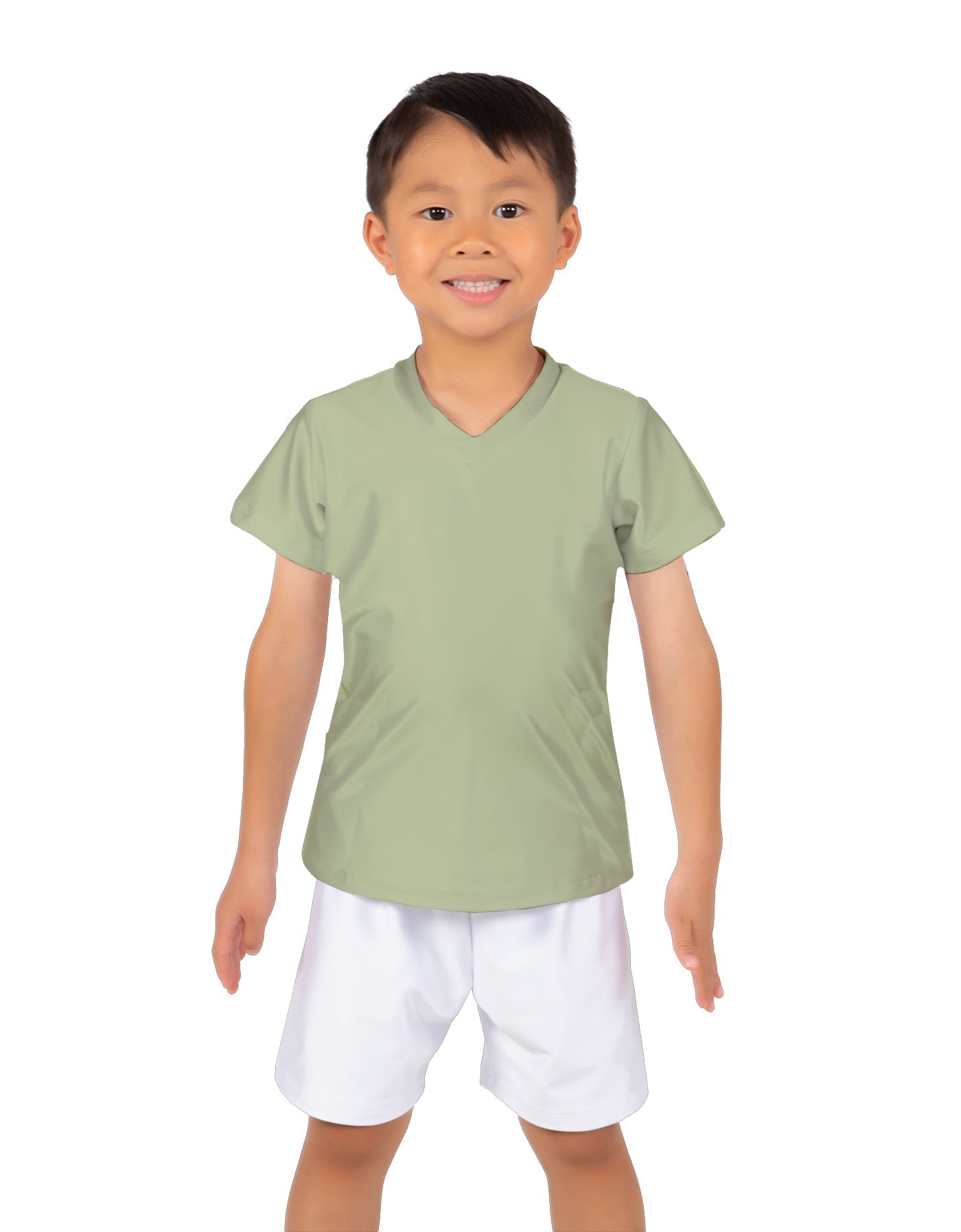 Solid Lycra Boys V-Neck T-Shirt