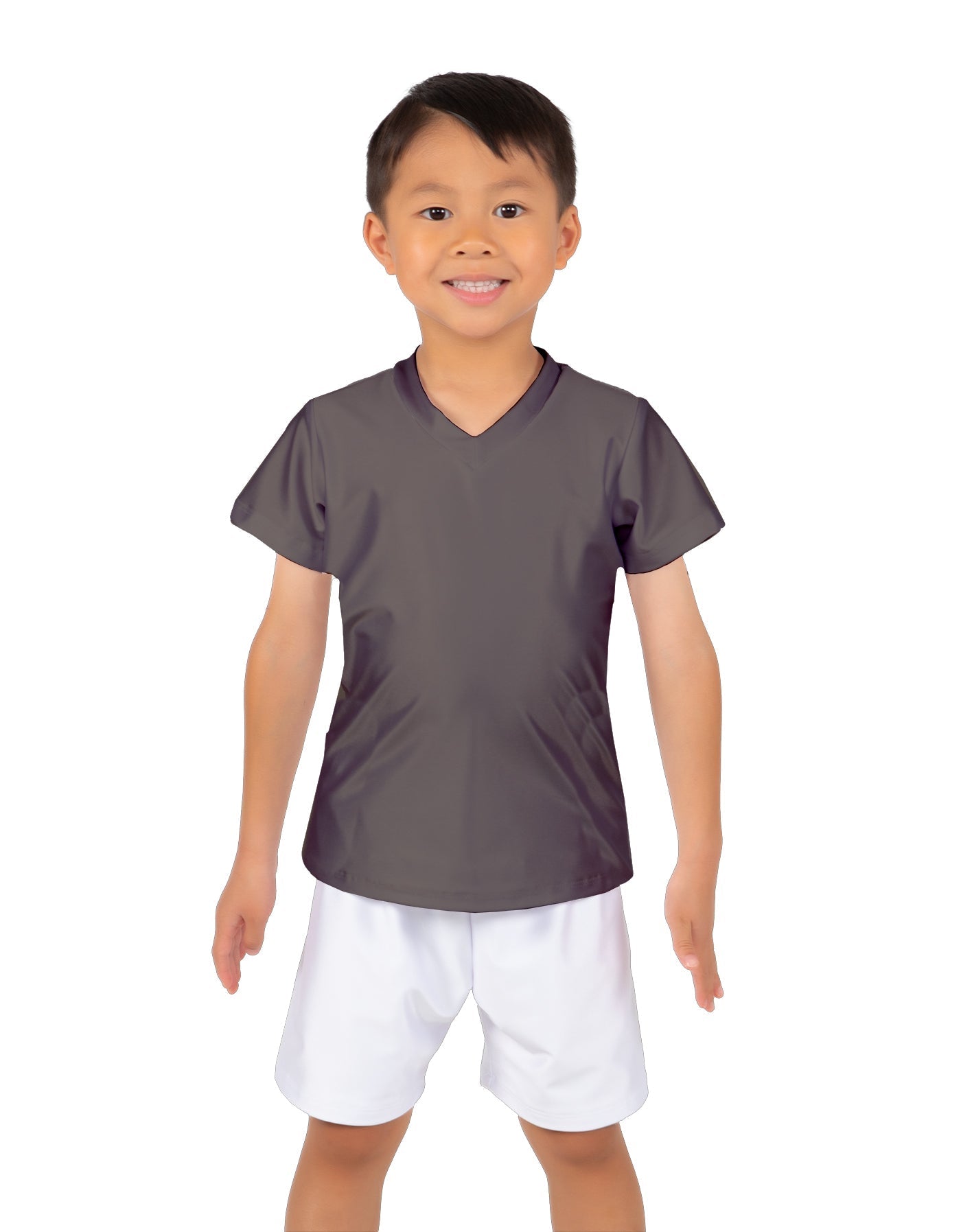 Solid Lycra Boys V-Neck T-Shirt