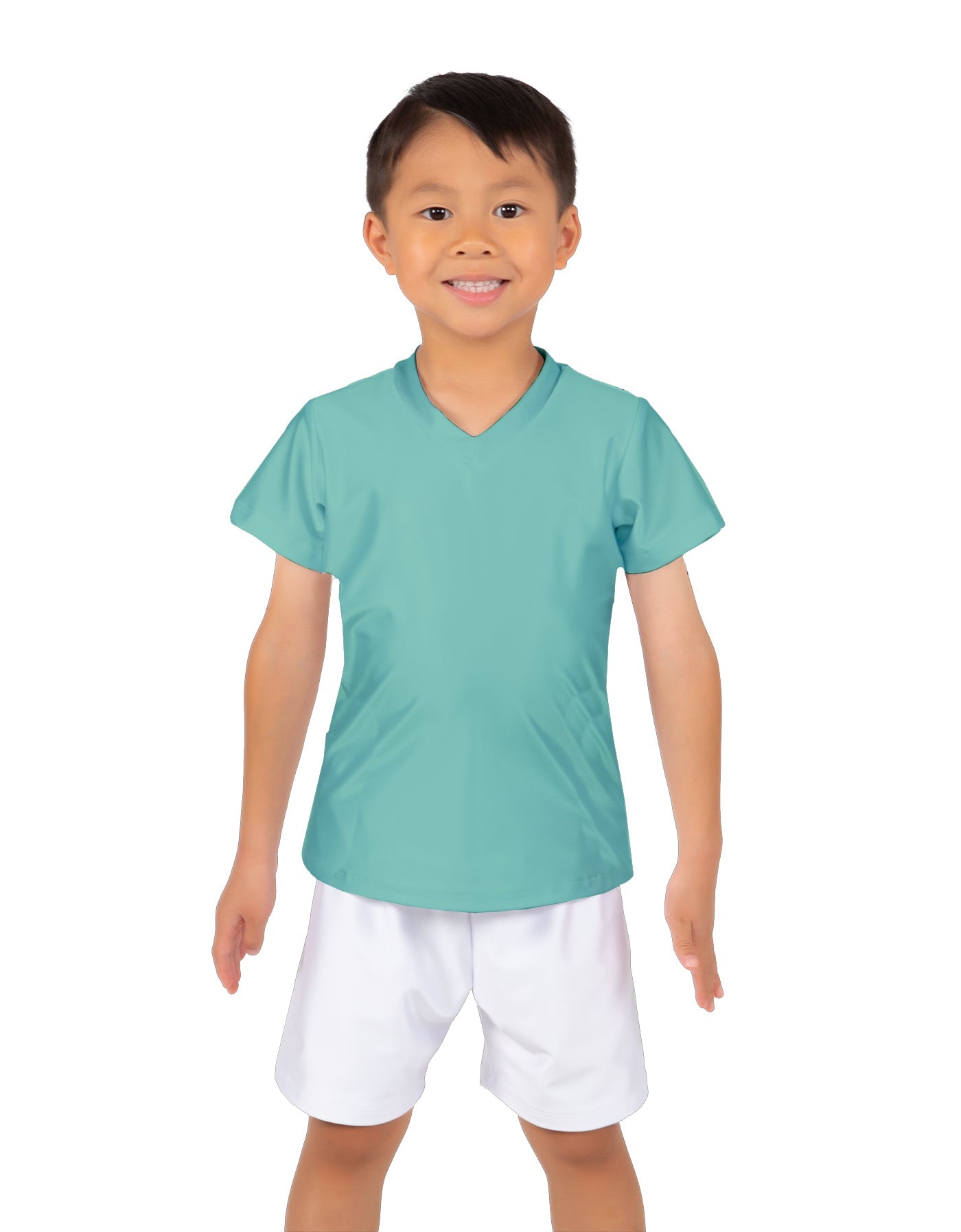 Solid Lycra Boys V-Neck T-Shirt