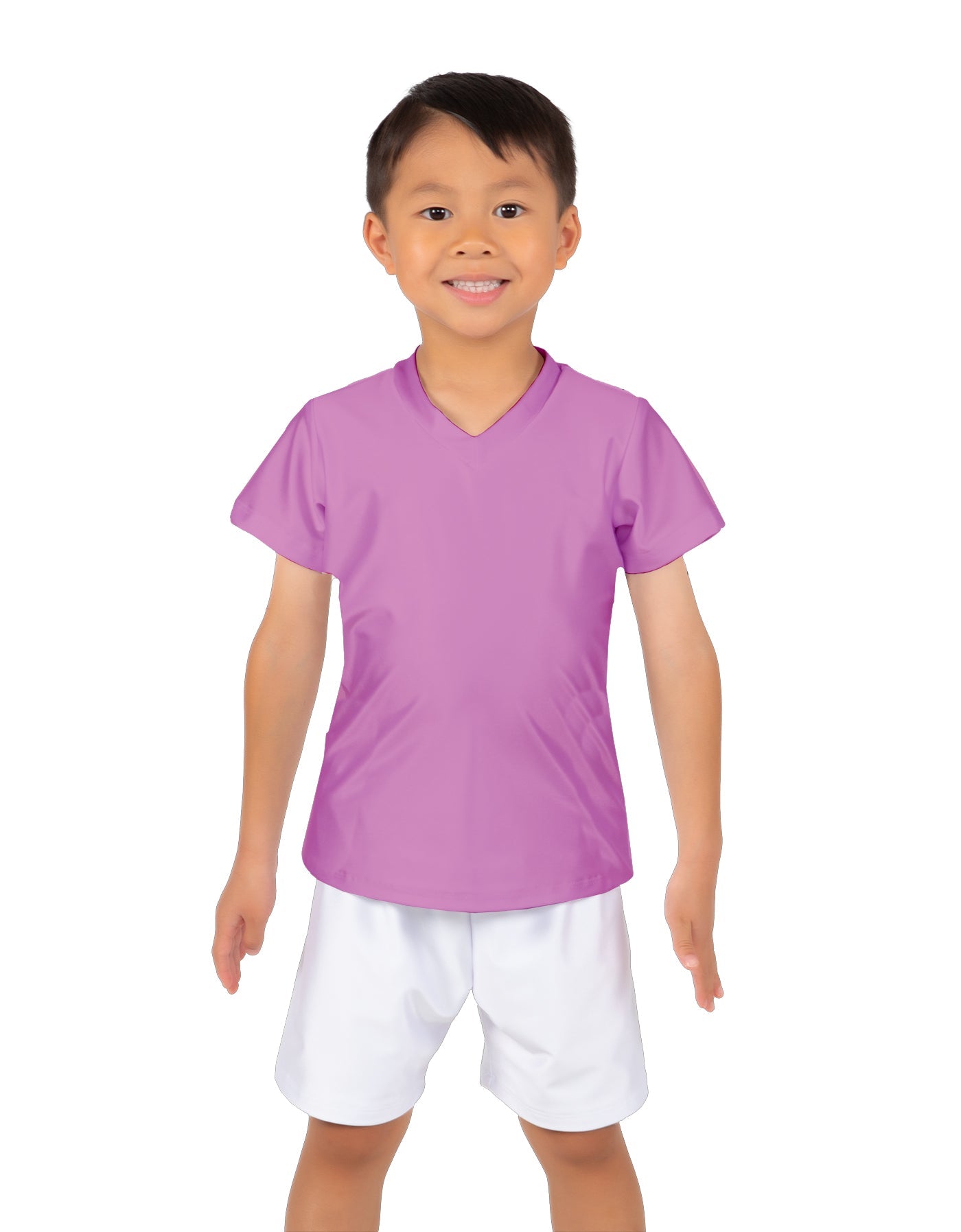 Solid Lycra Boys V-Neck T-Shirt