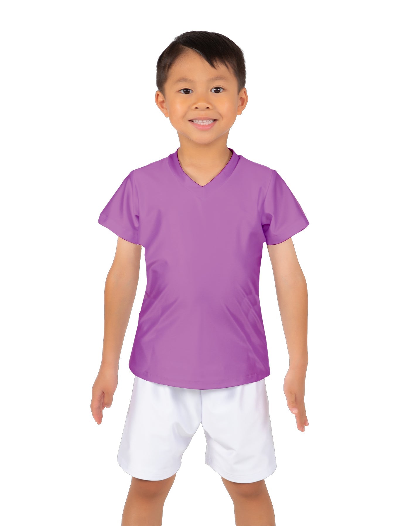 Solid Lycra Boys V-Neck T-Shirt