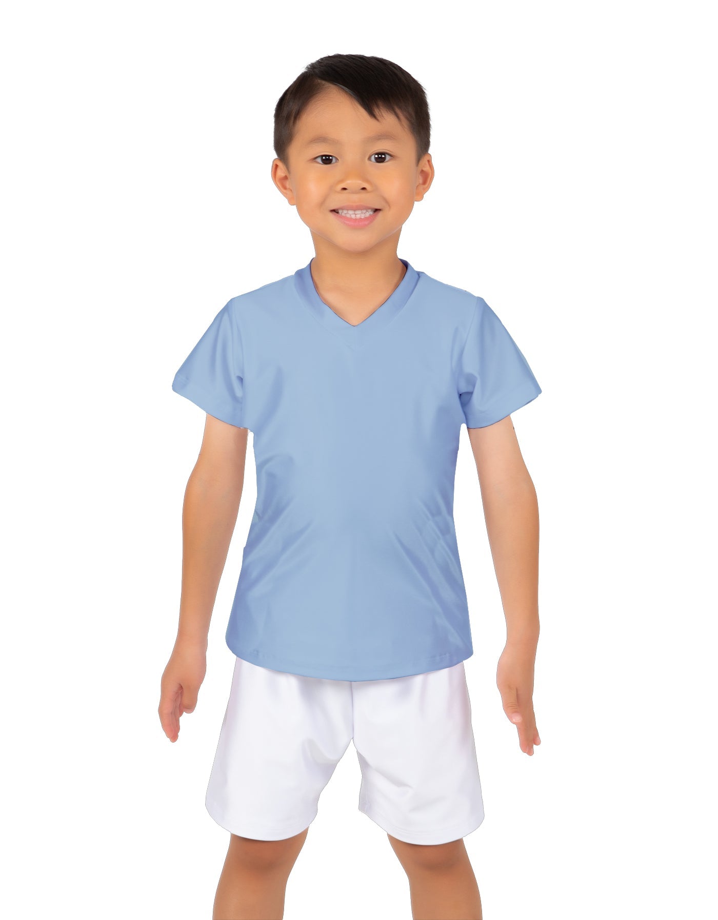Solid Lycra Boys V-Neck T-Shirt