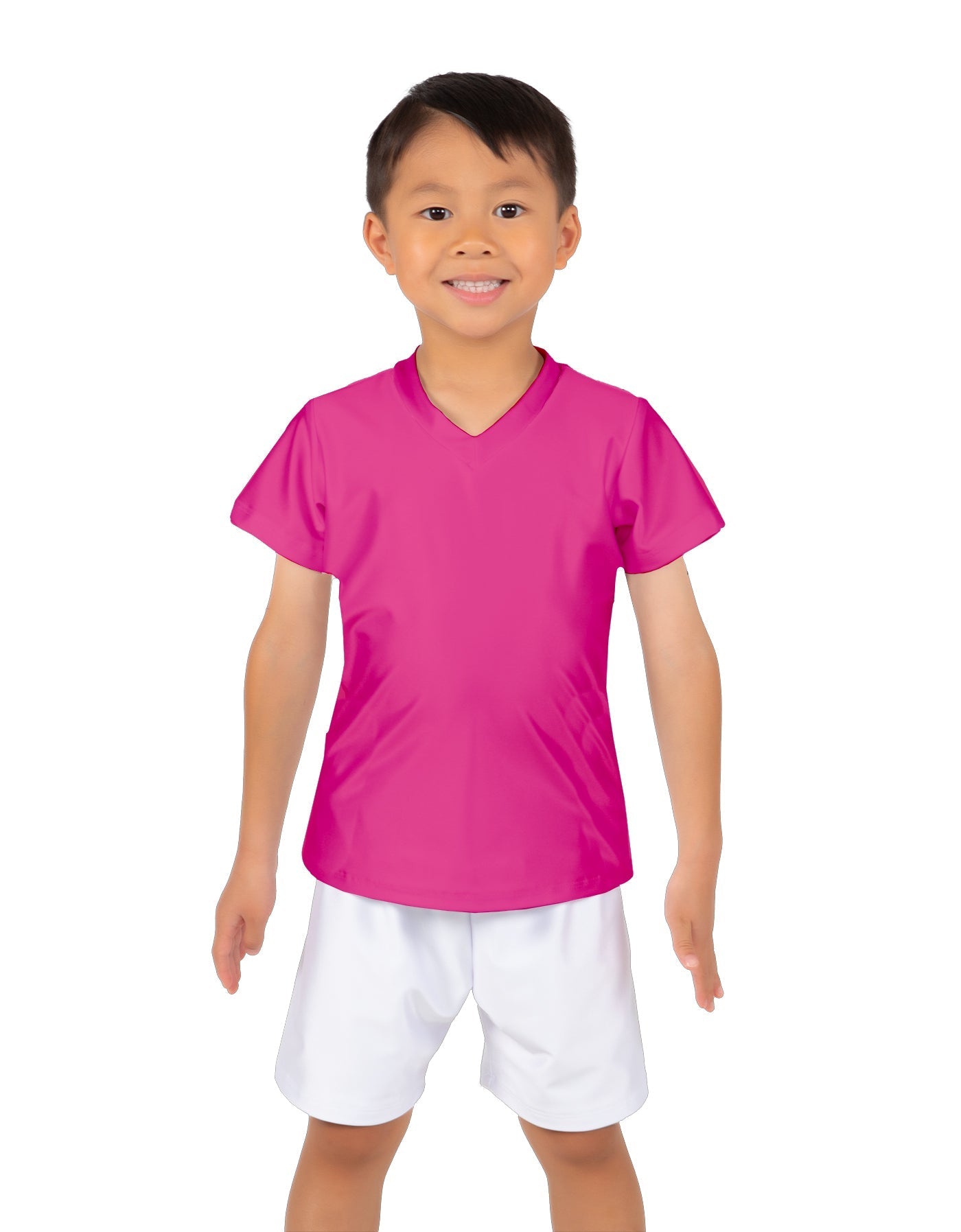 Solid Lycra Boys V-Neck T-Shirt