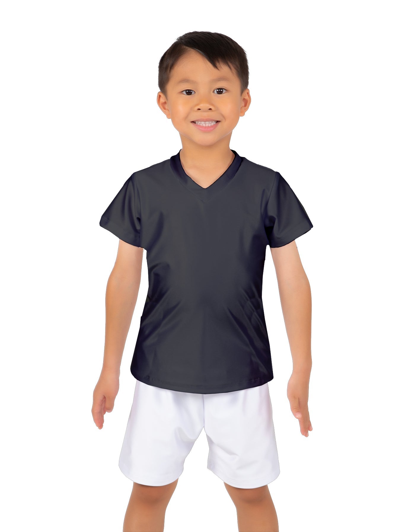 Solid Lycra Boys V-Neck T-Shirt