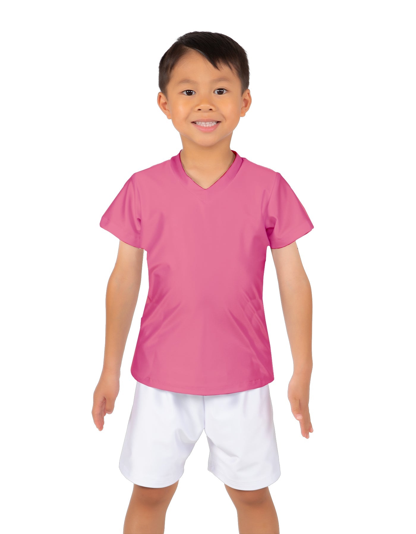 Solid Lycra Boys V-Neck T-Shirt