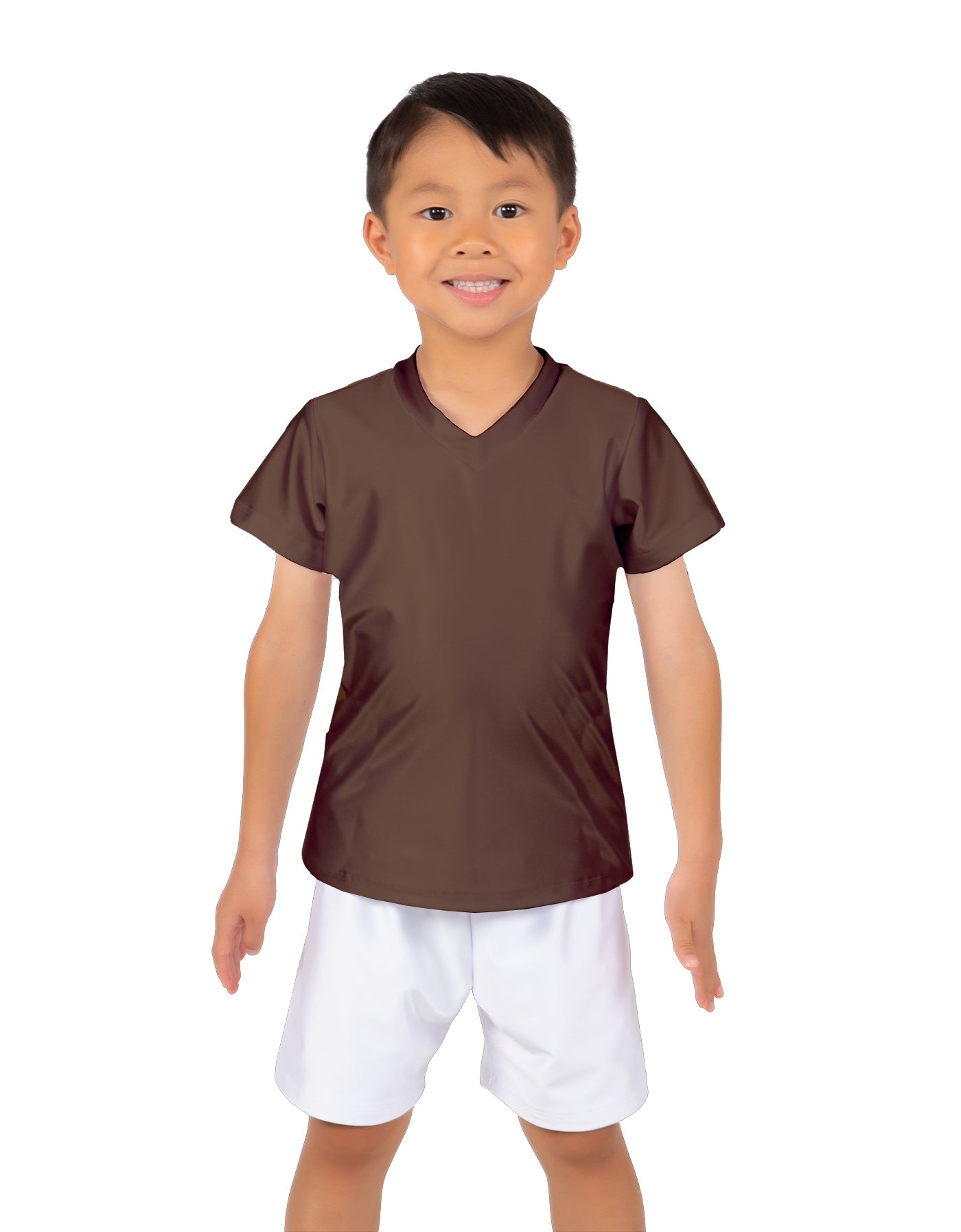 Solid Lycra Boys V-Neck T-Shirt