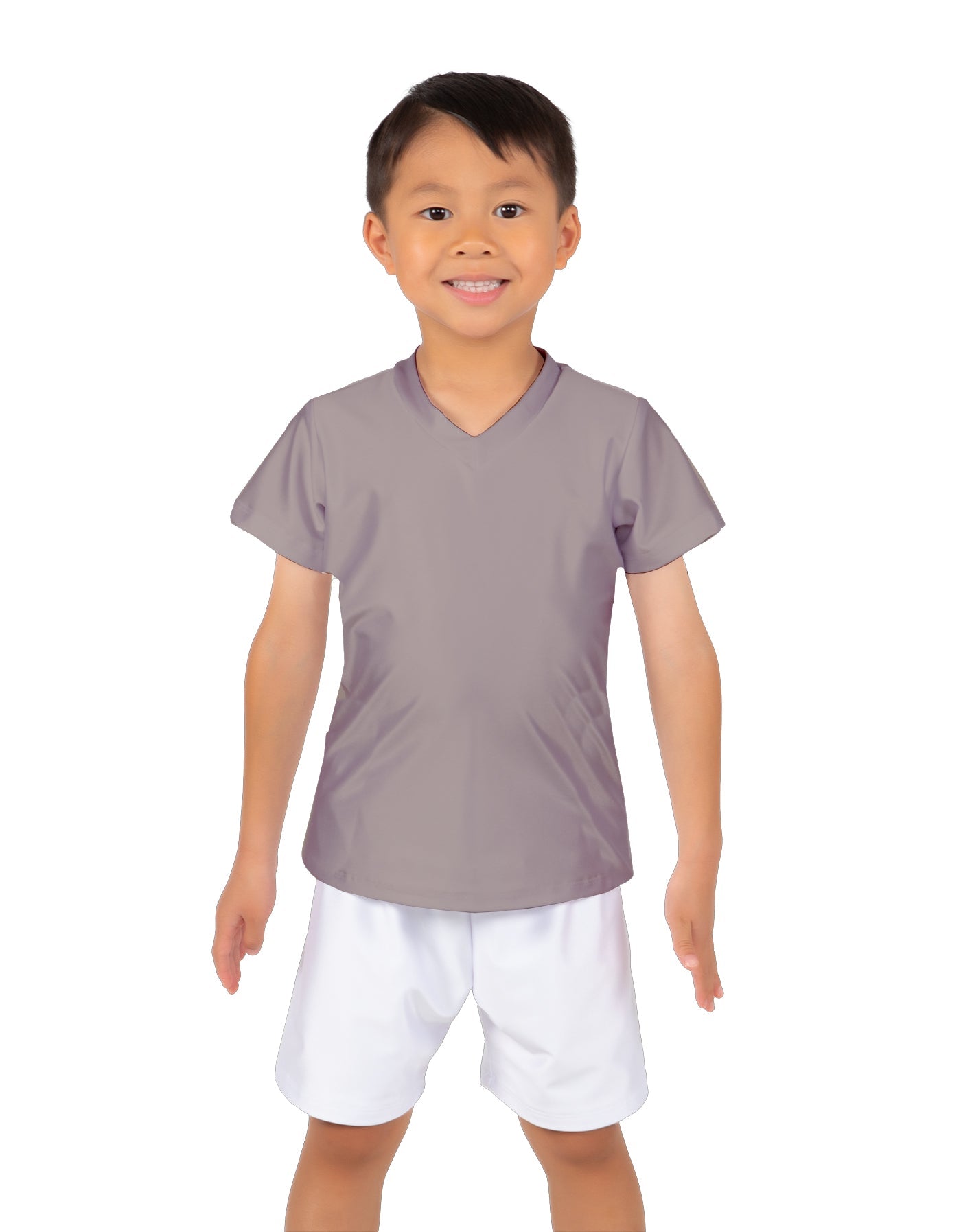 Solid Lycra Boys V-Neck T-Shirt