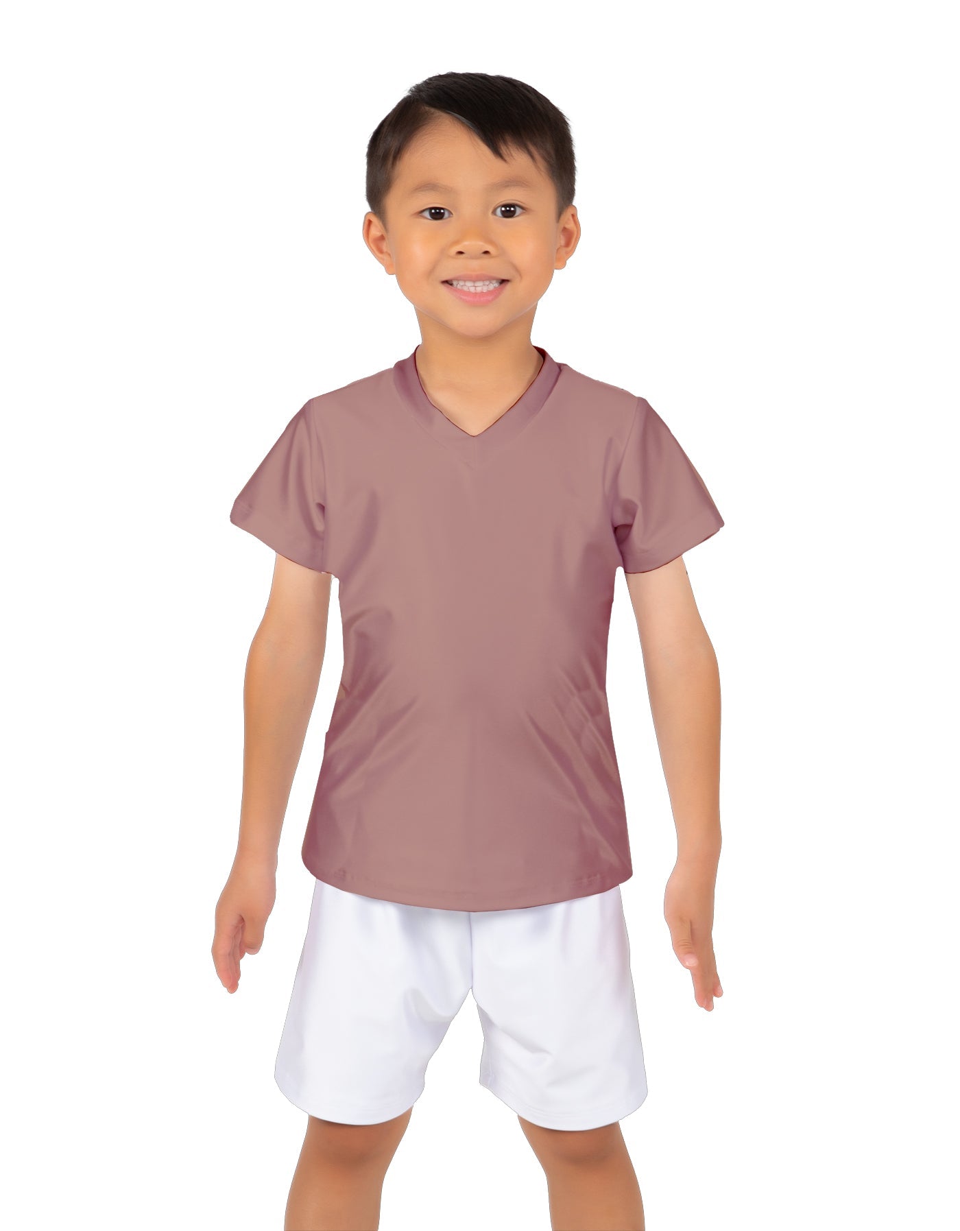 Solid Lycra Boys V-Neck T-Shirt