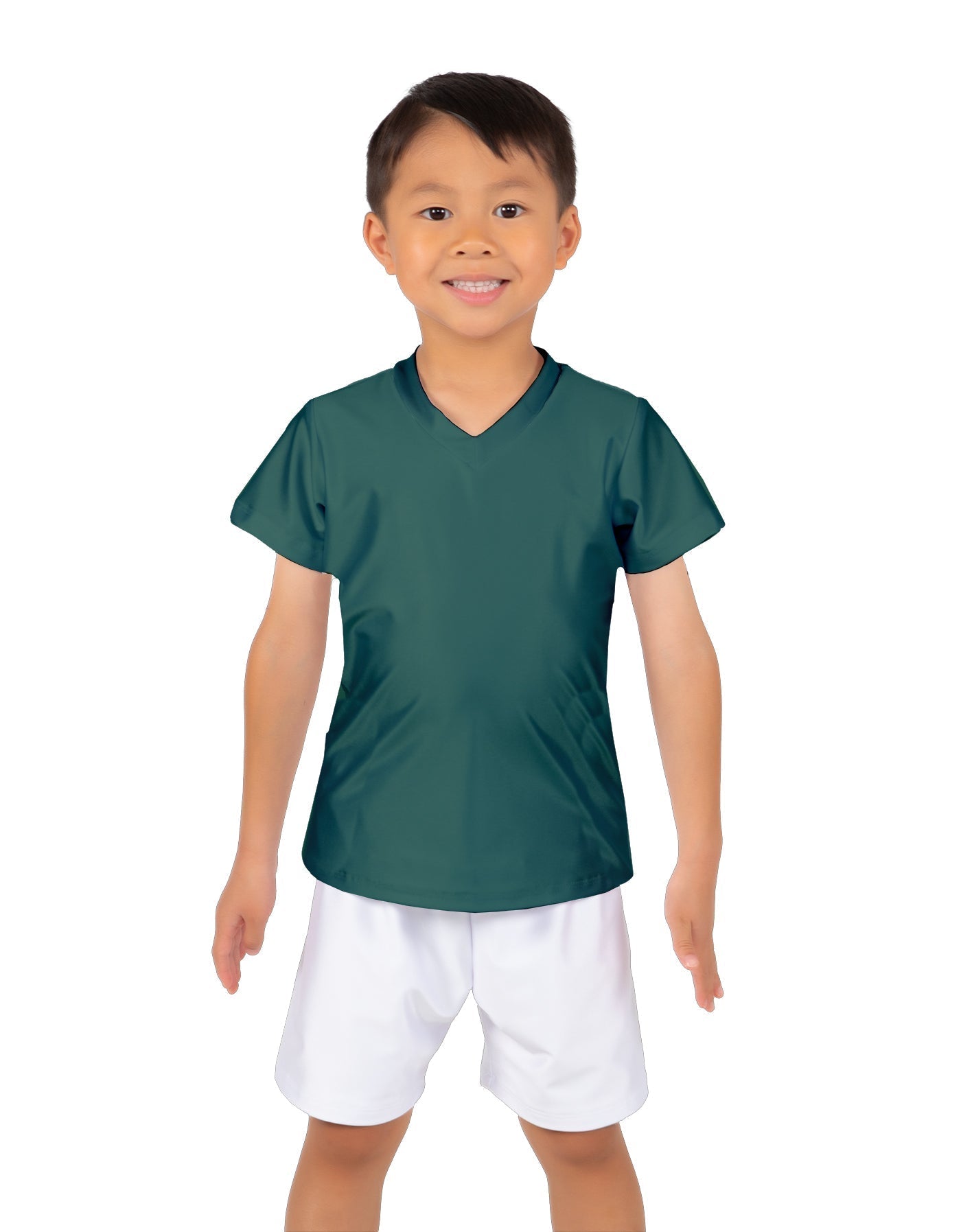 Solid Lycra Boys V-Neck T-Shirt