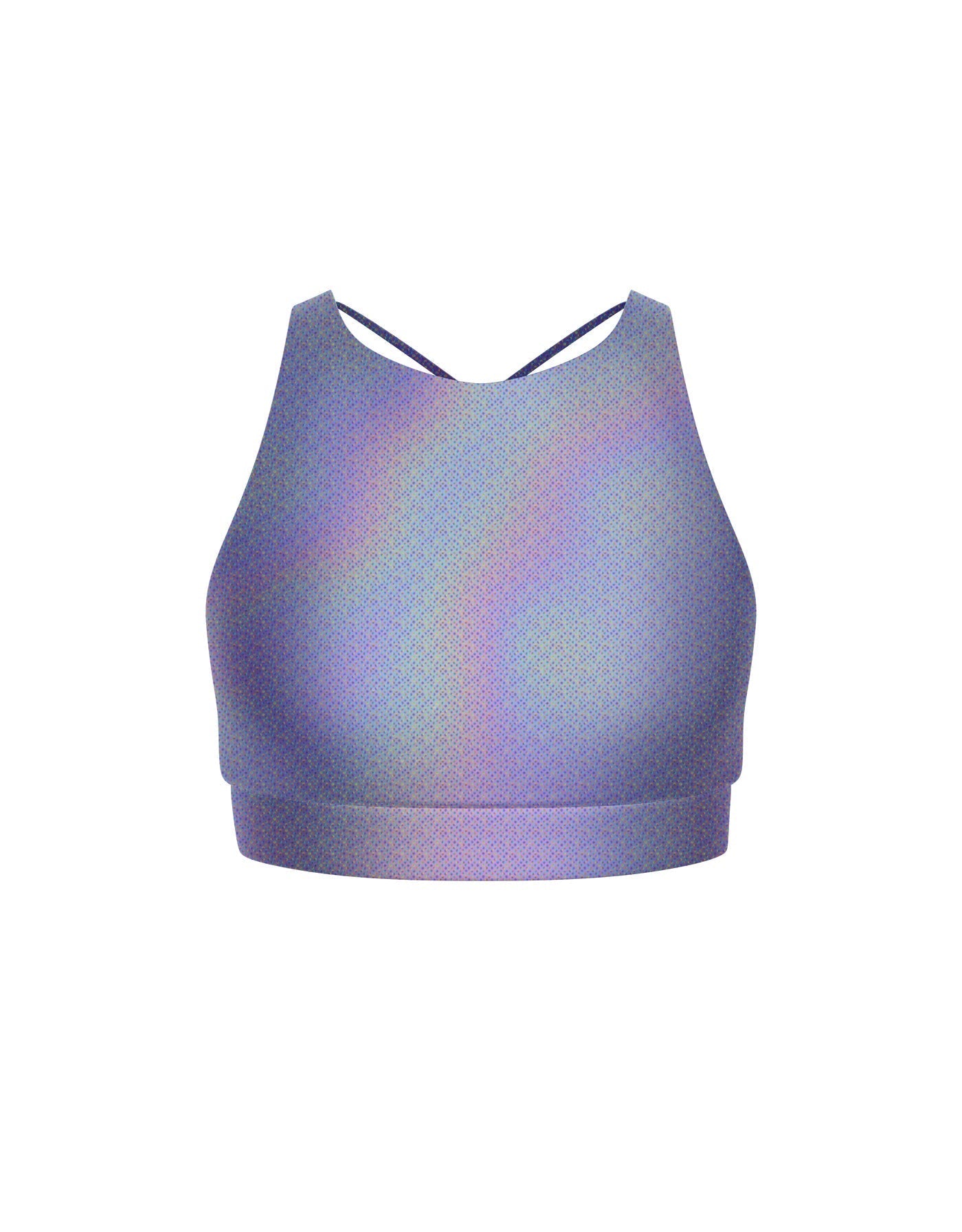 Hologram High Neck Spaghetti Strap Crop