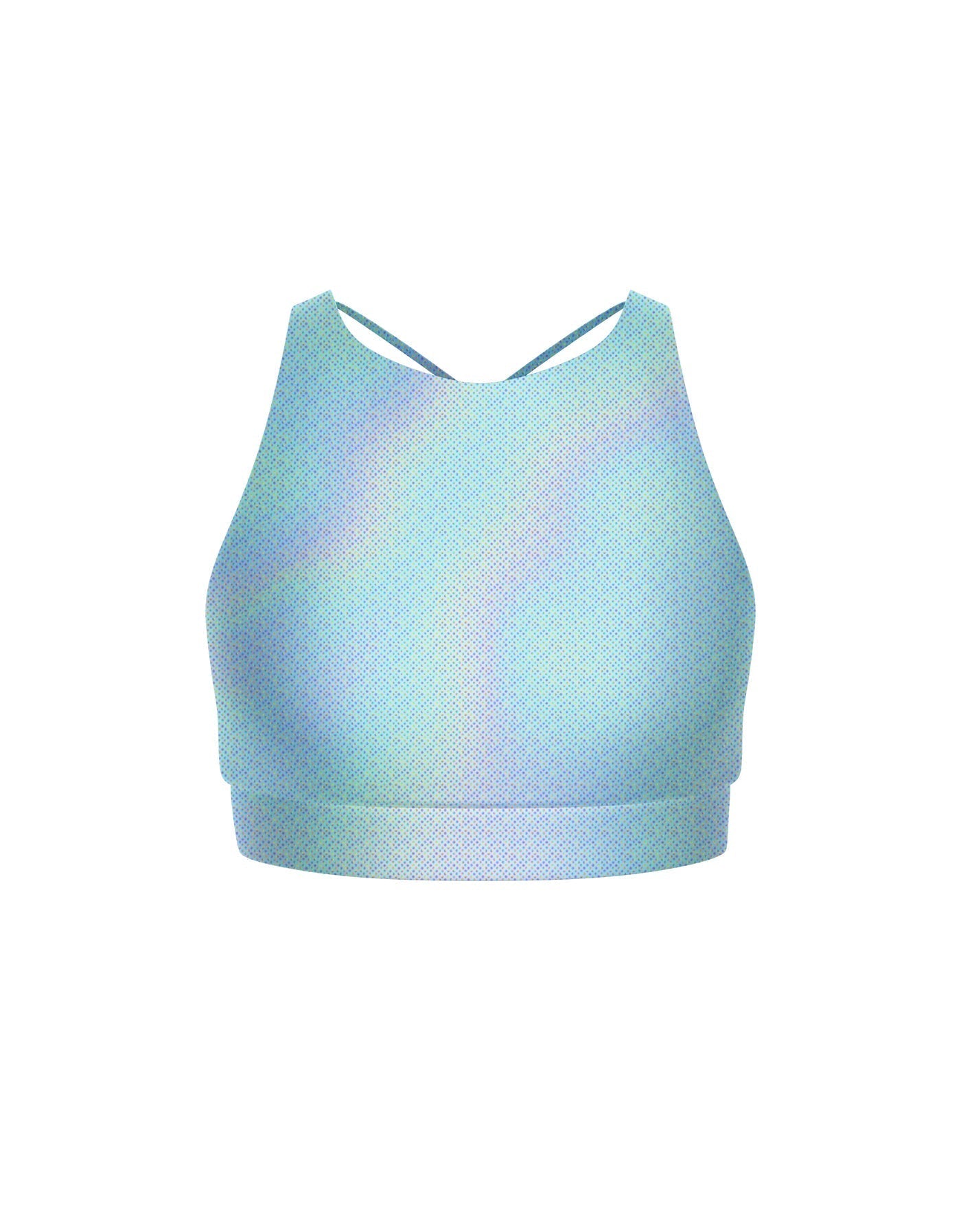 Hologram High Neck Spaghetti Strap Crop