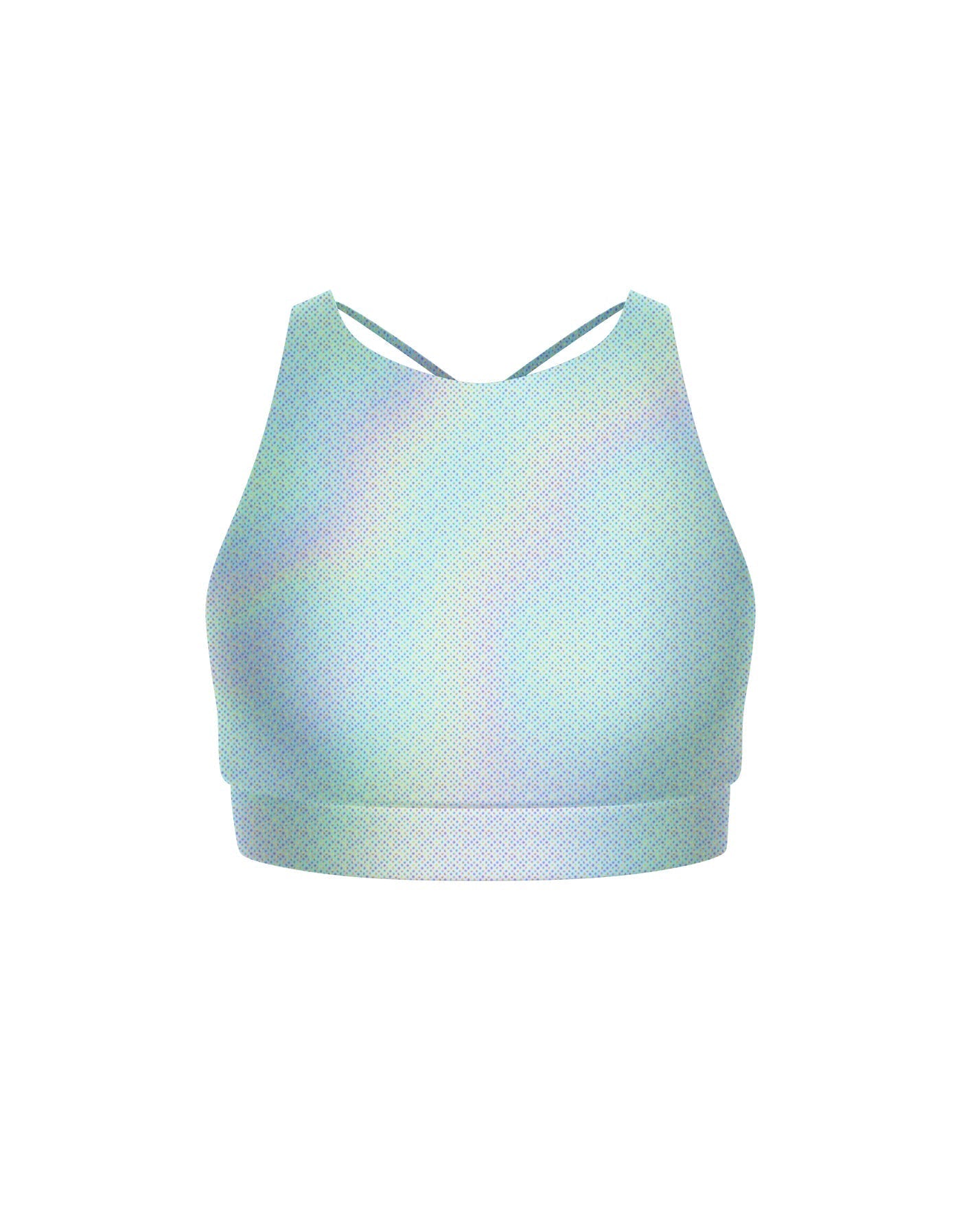 Hologram High Neck Spaghetti Strap Crop