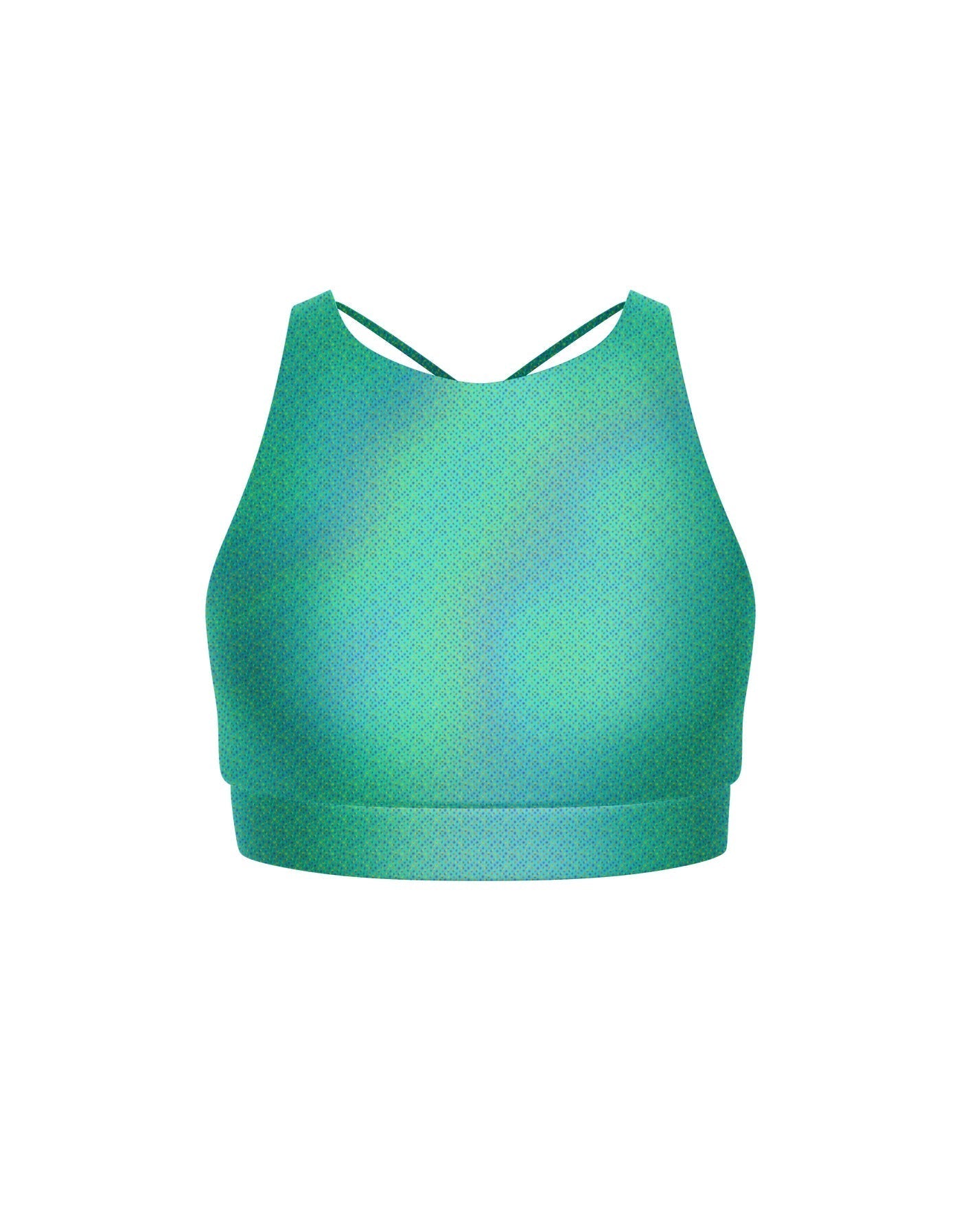 Hologram High Neck Spaghetti Strap Crop