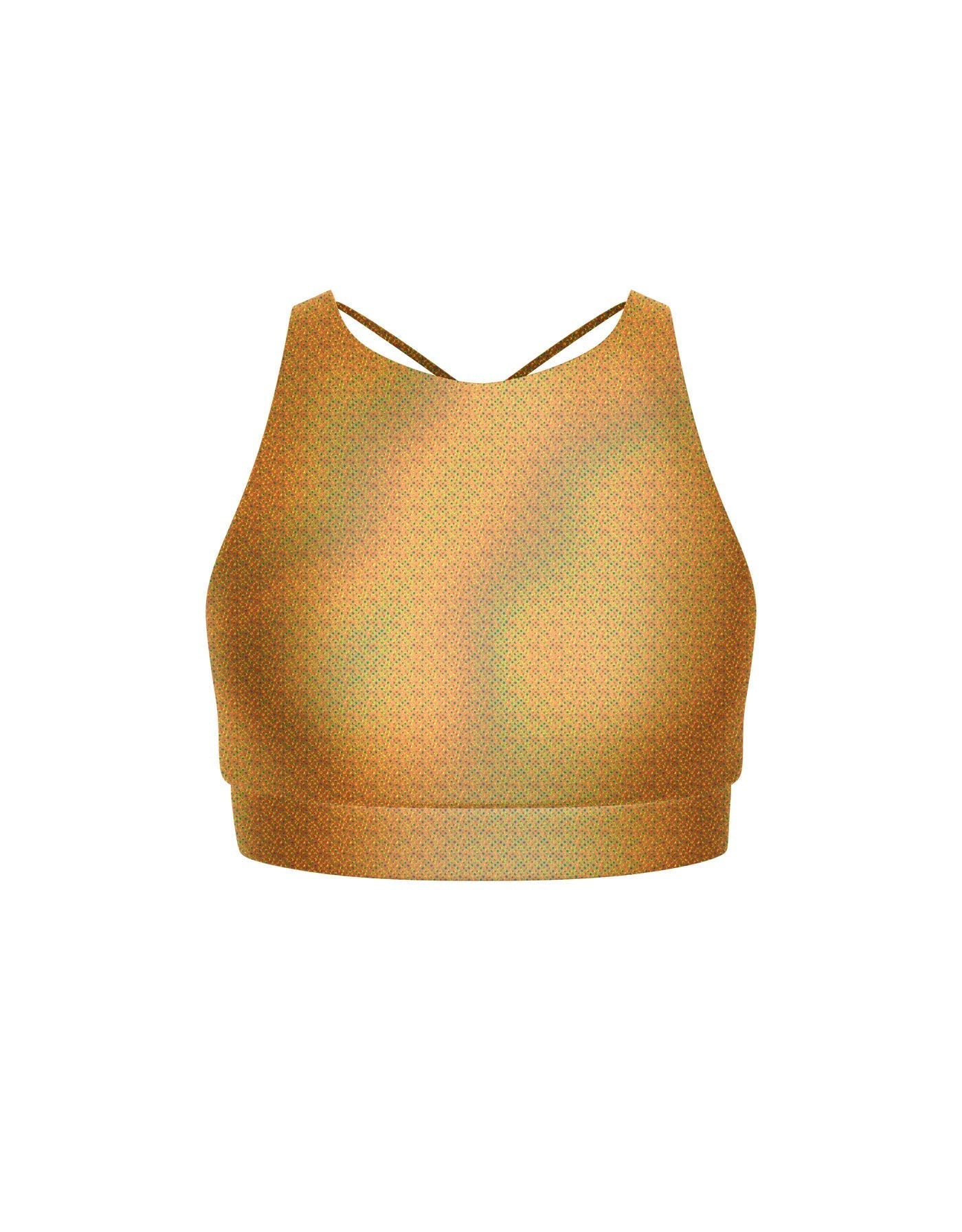 Hologram High Neck Spaghetti Strap Crop