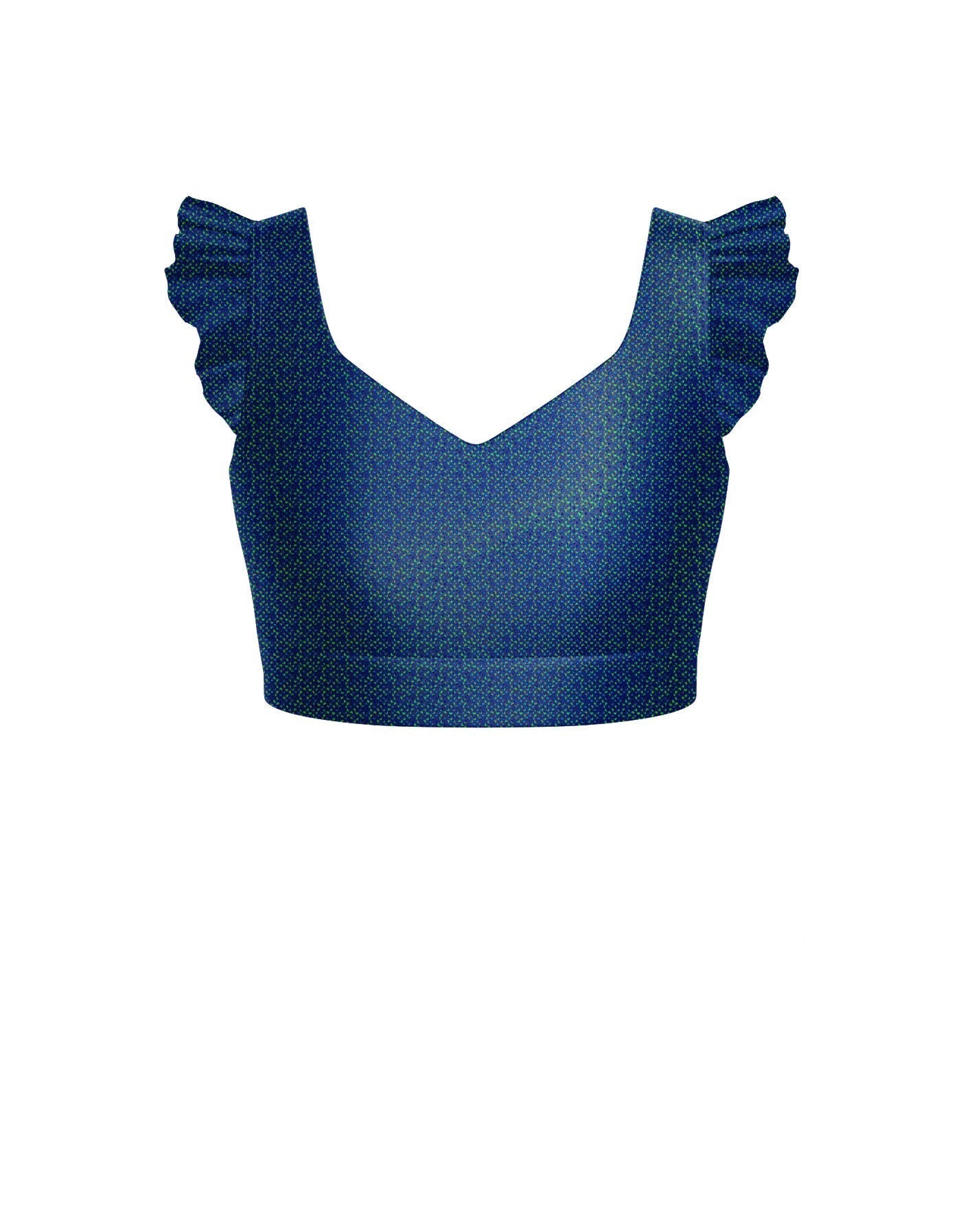 Hologram Sweetheart Crop Top Gather Sleeve