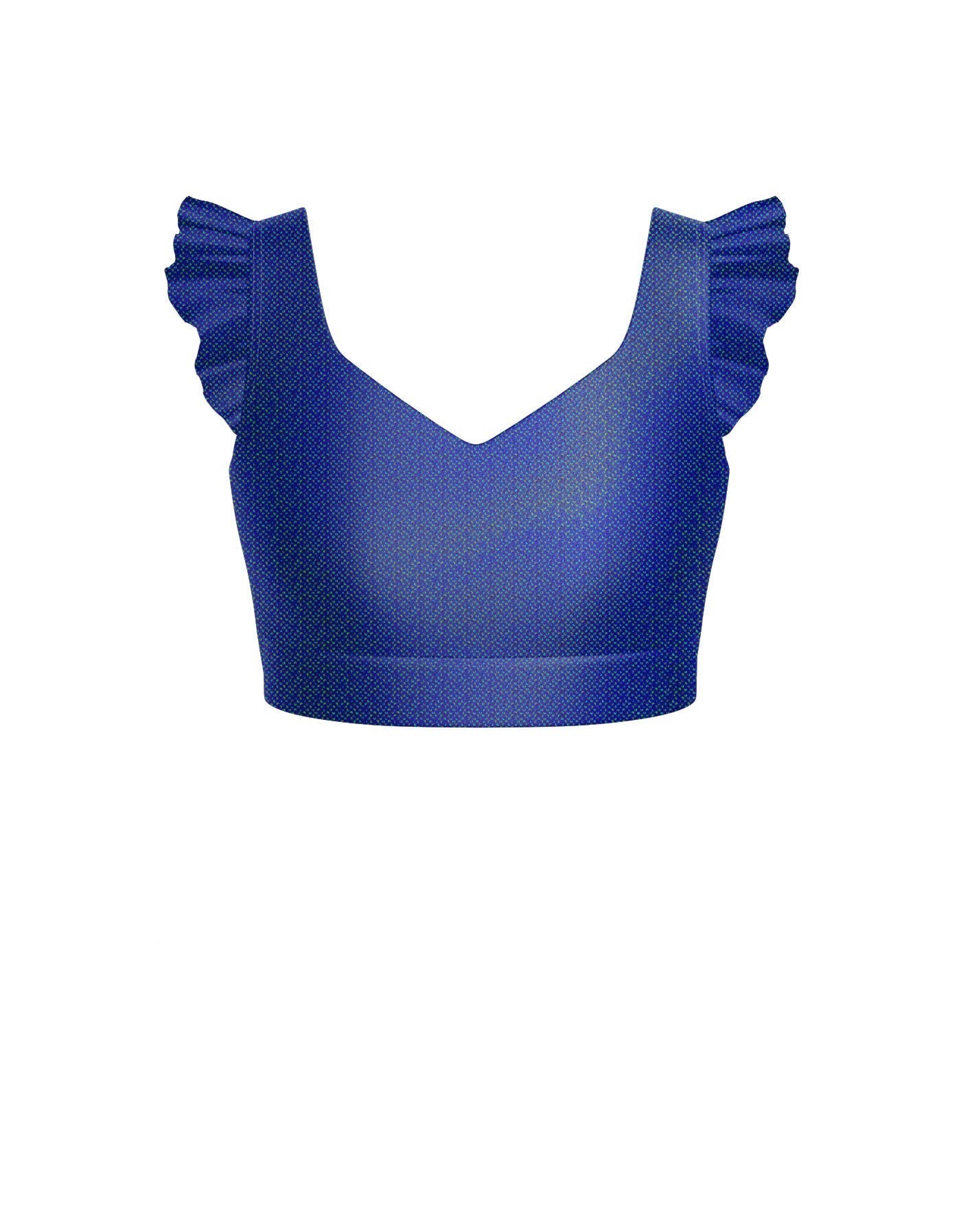 Hologram Sweetheart Crop Top Gather Sleeve