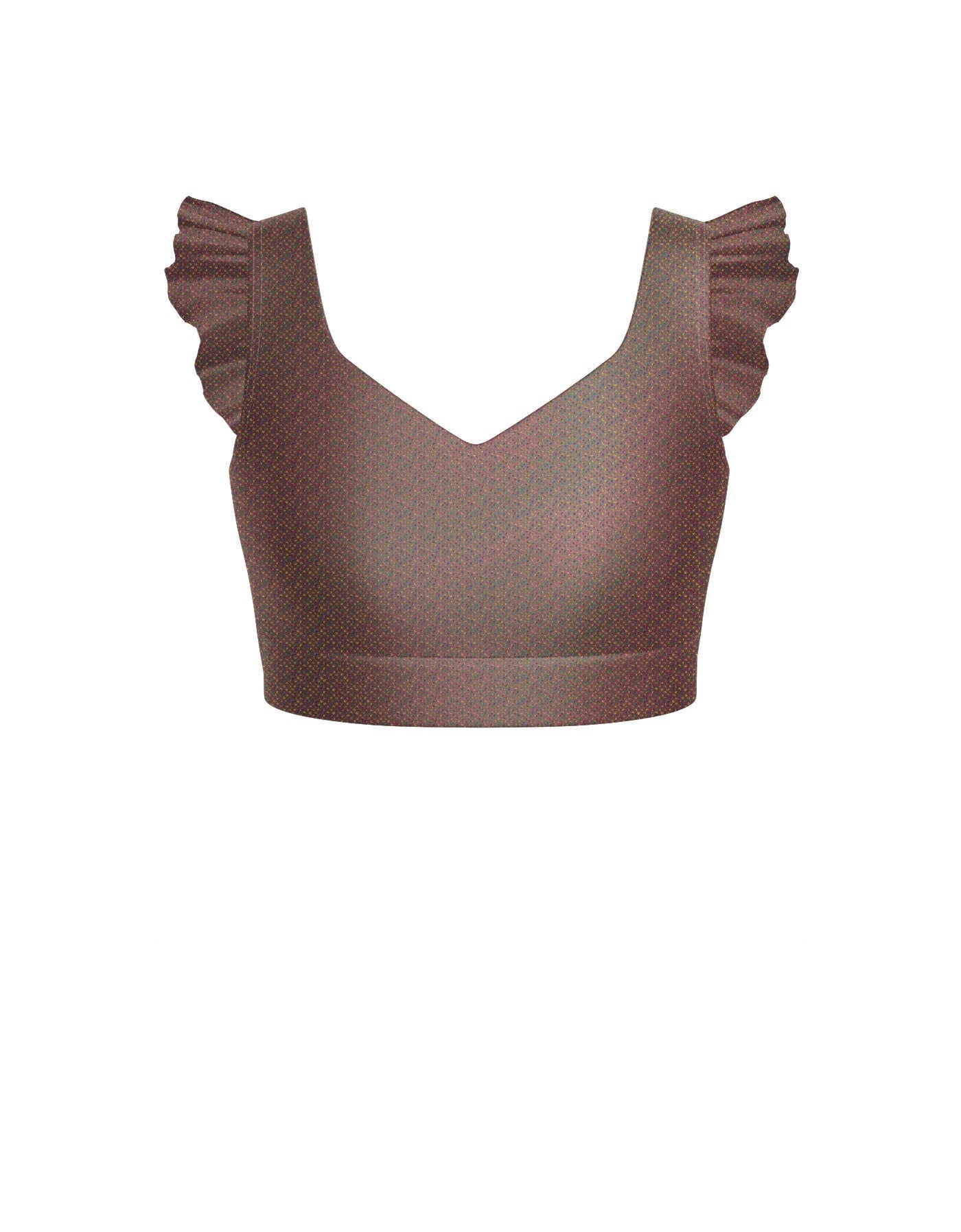 Hologram Sweetheart Crop Top Gather Sleeve