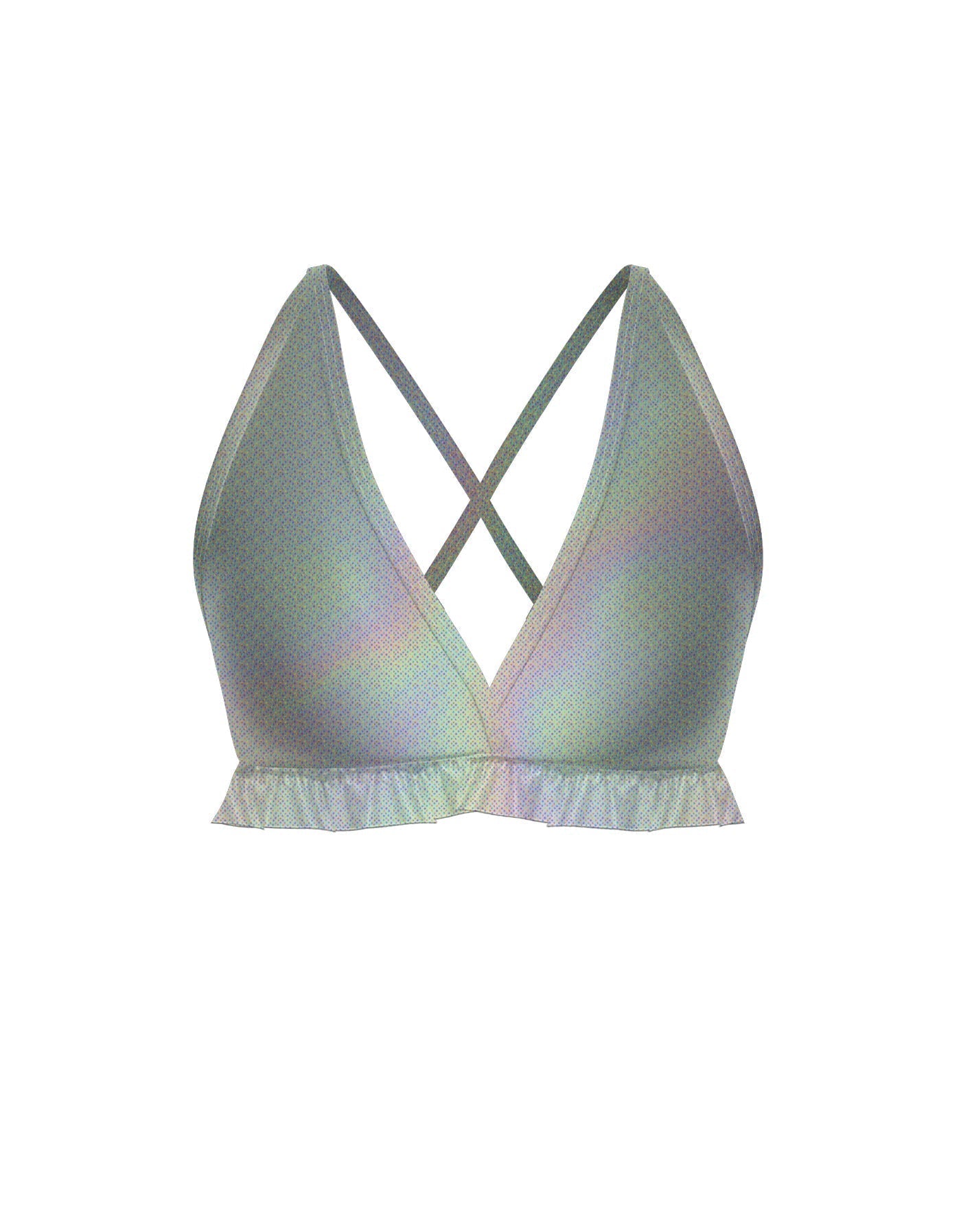 Hologram V Bra with Ruffles