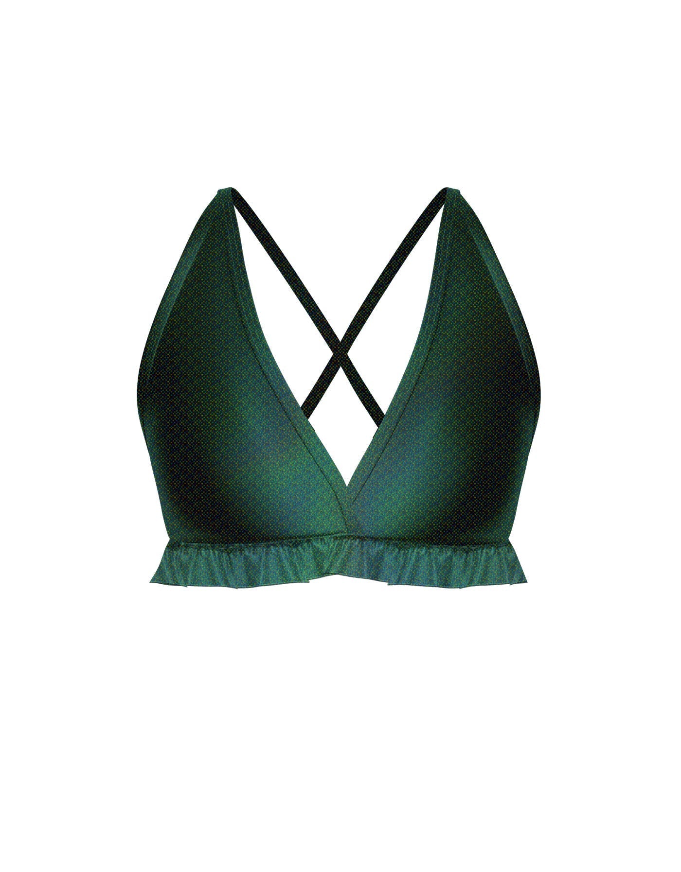 Hologram V Bra with Ruffles