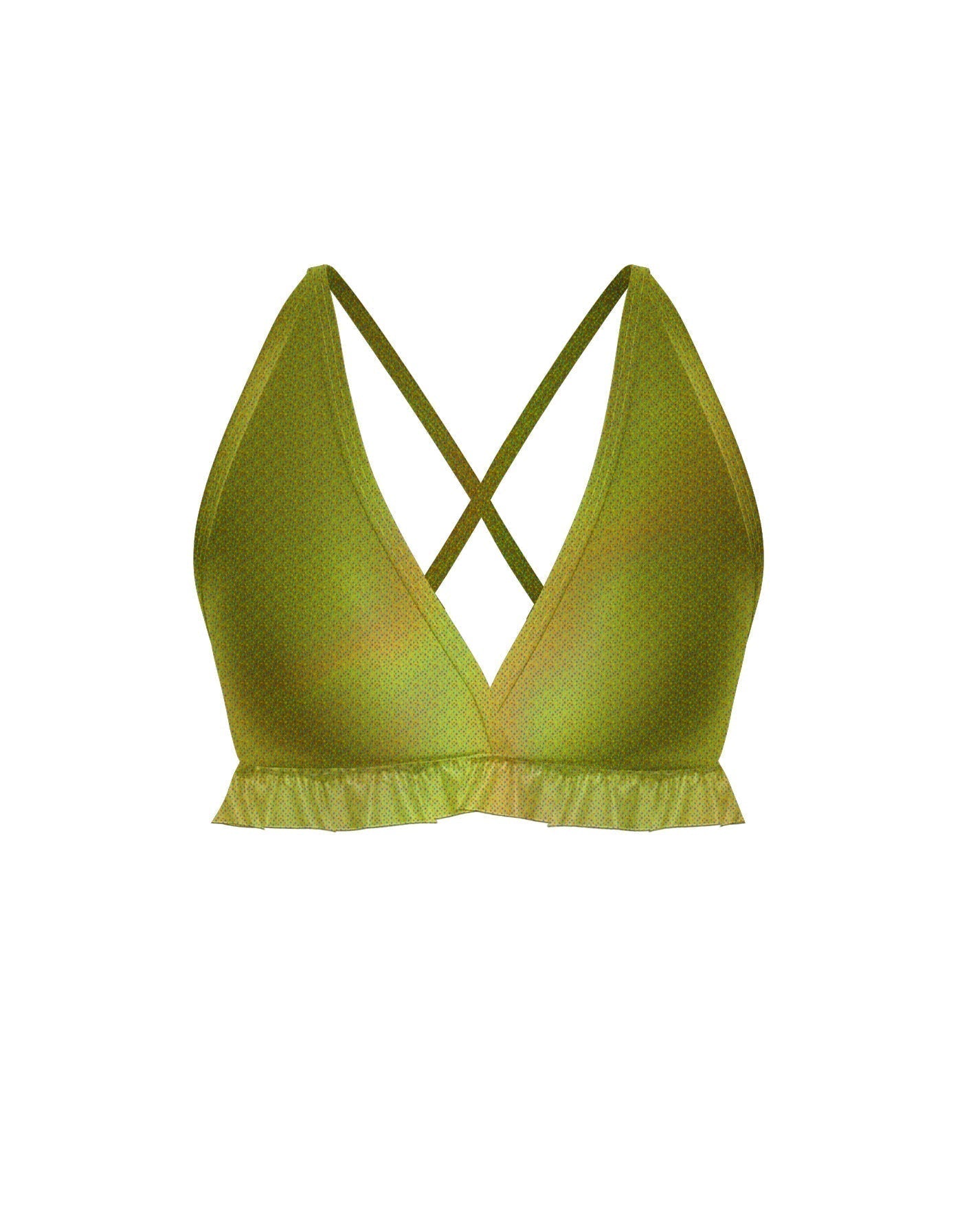 Hologram V Bra with Ruffles