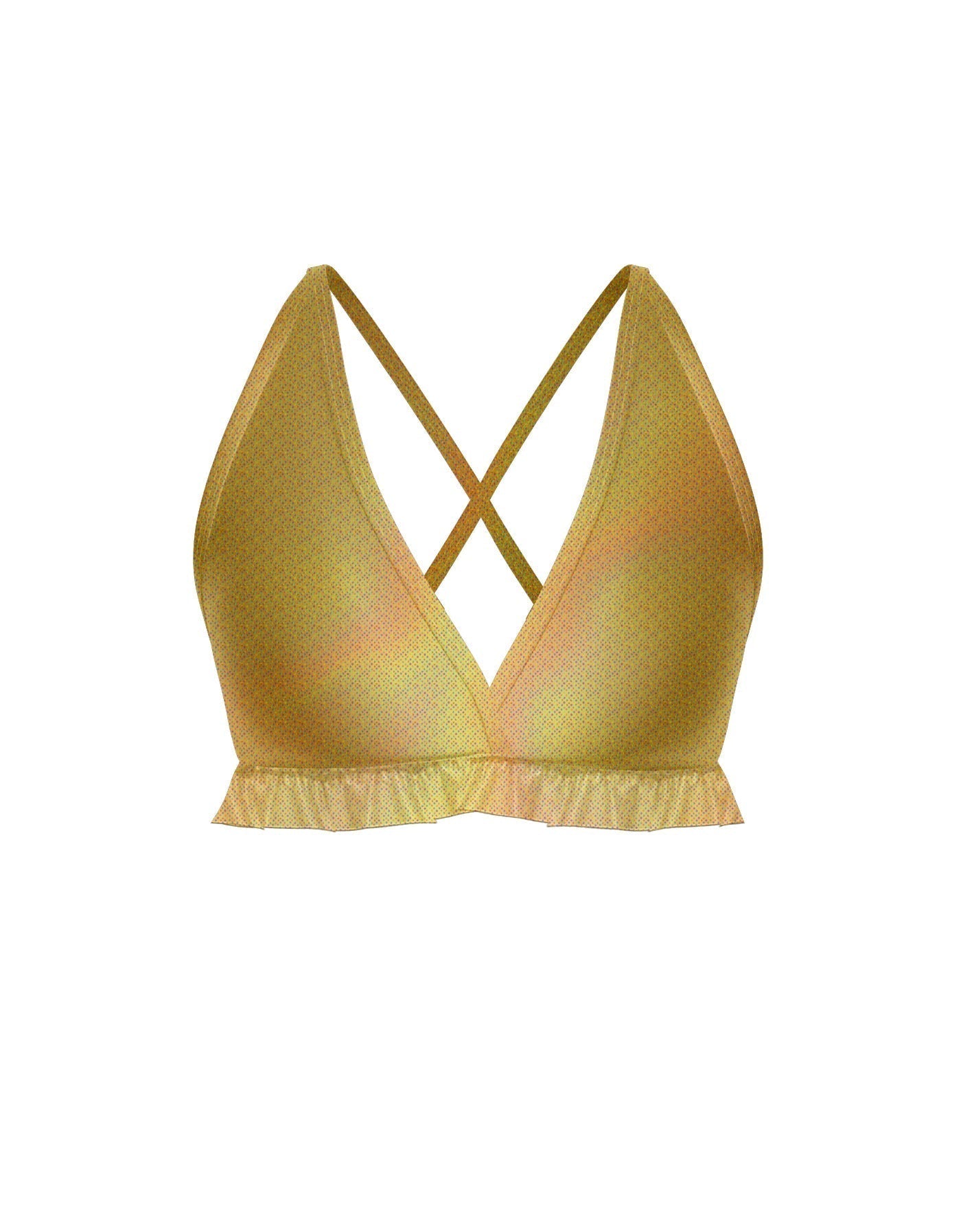 Hologram V Bra with Ruffles