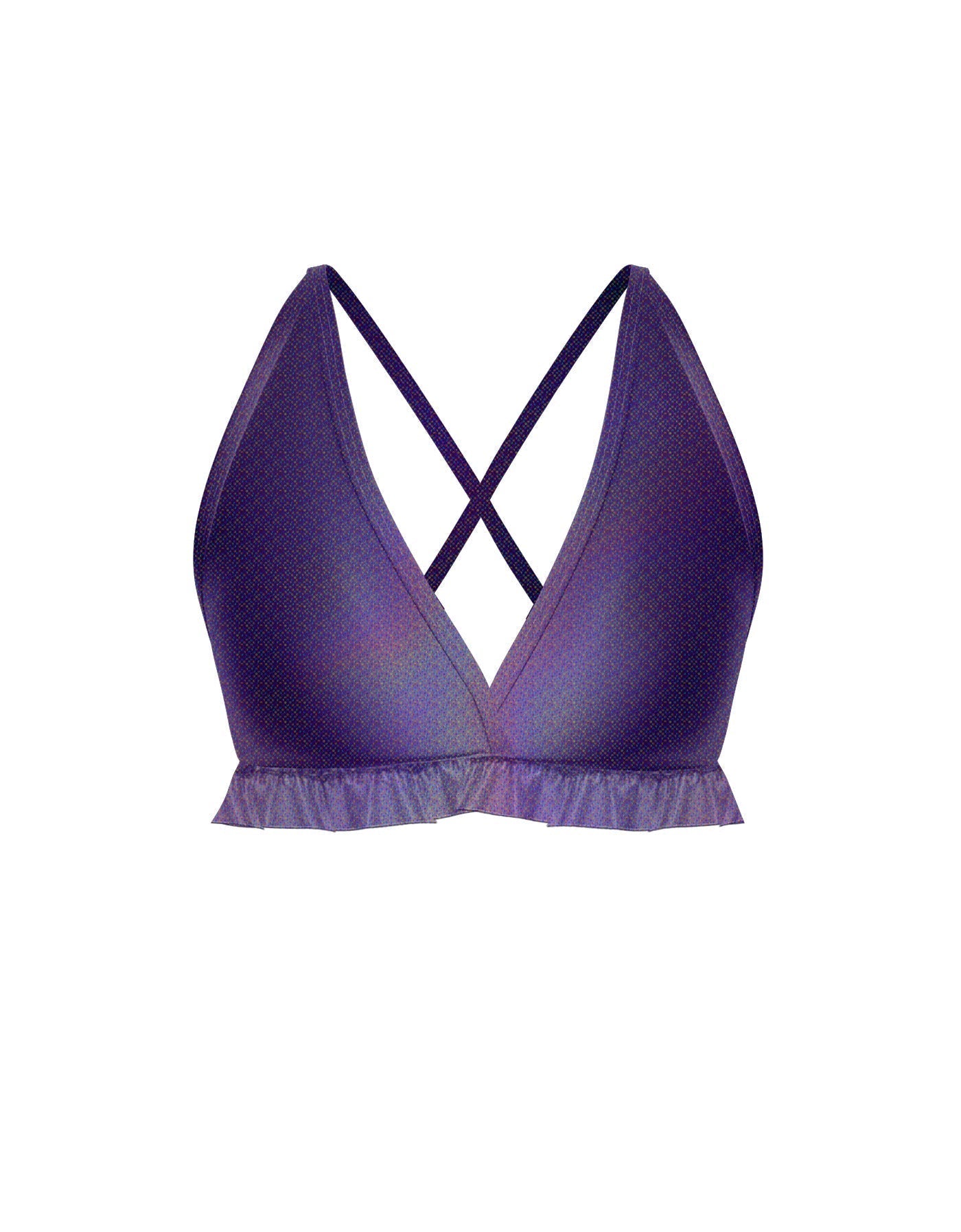 Hologram V Bra with Ruffles