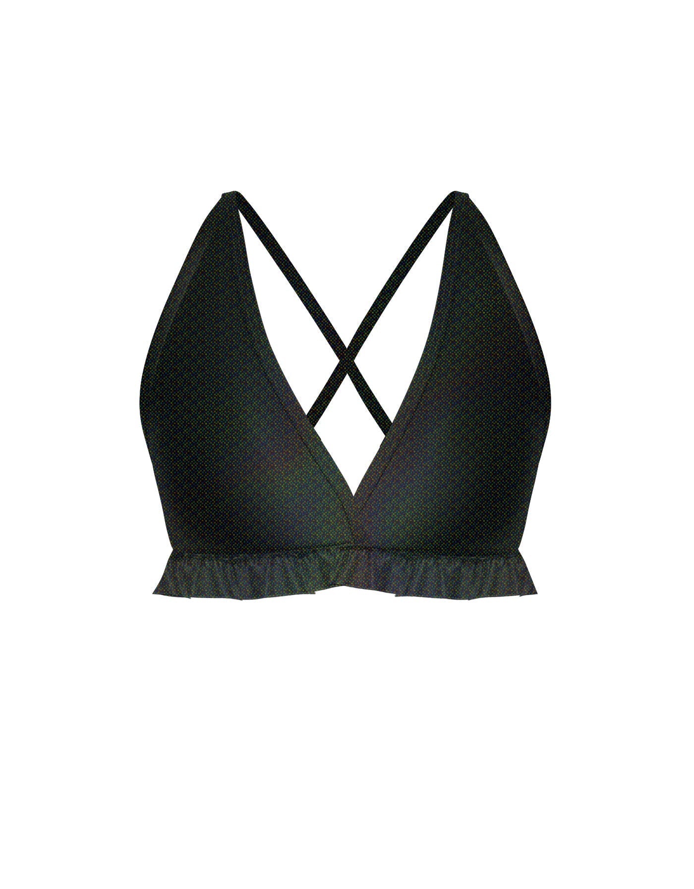 Hologram V Bra with Ruffles