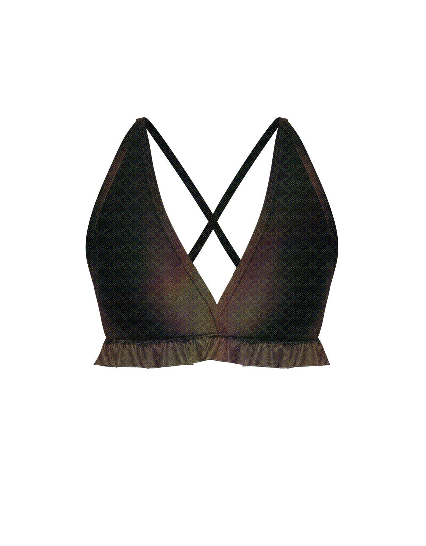 Hologram V Bra with Ruffles