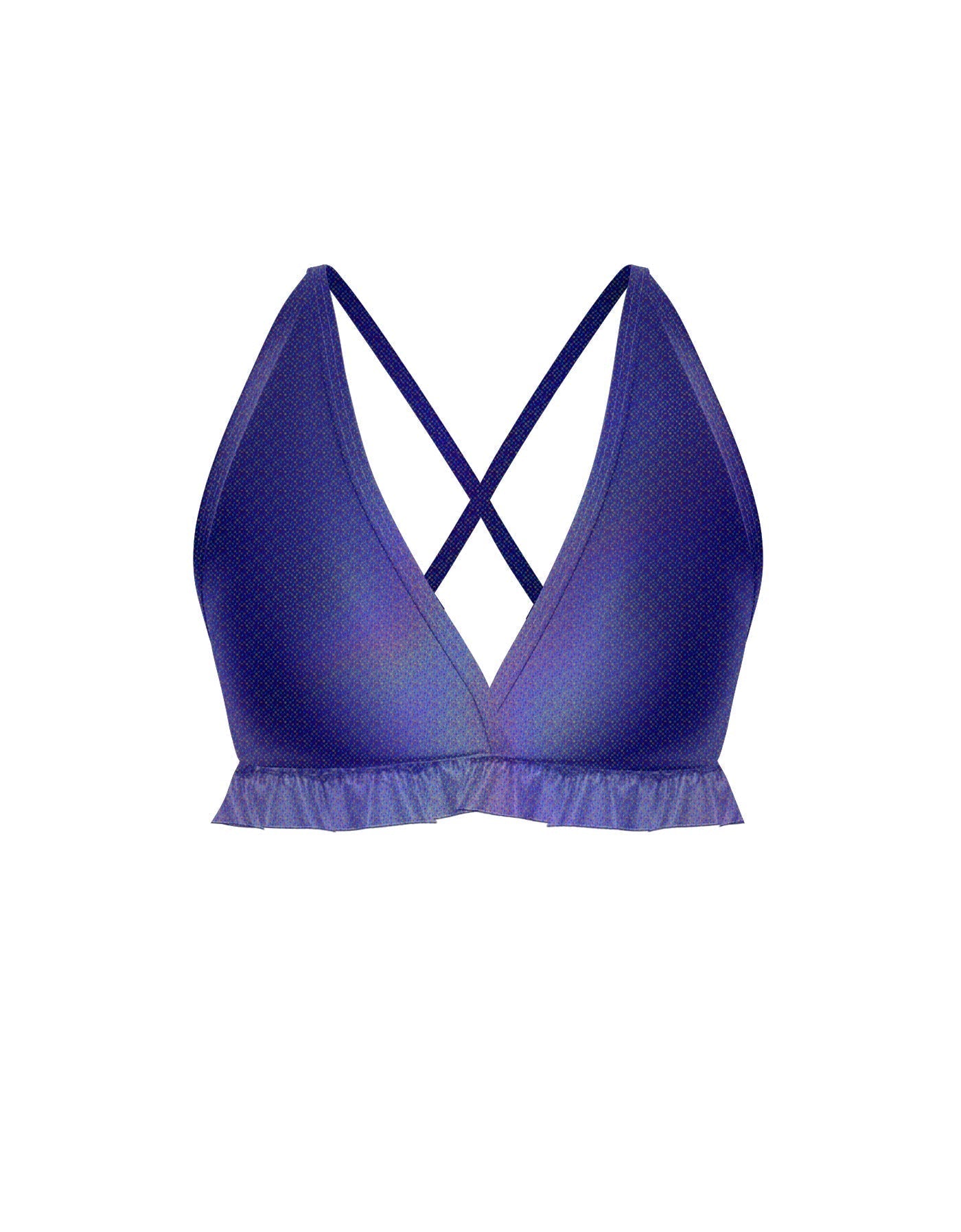 Hologram V Bra with Ruffles