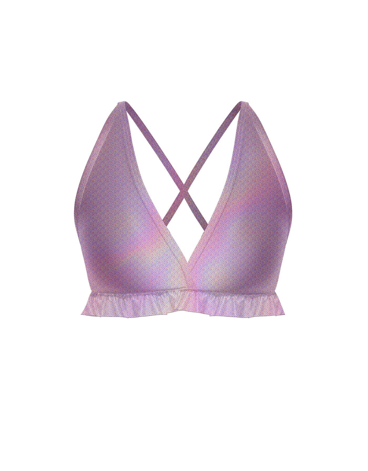 Hologram V Bra with Ruffles