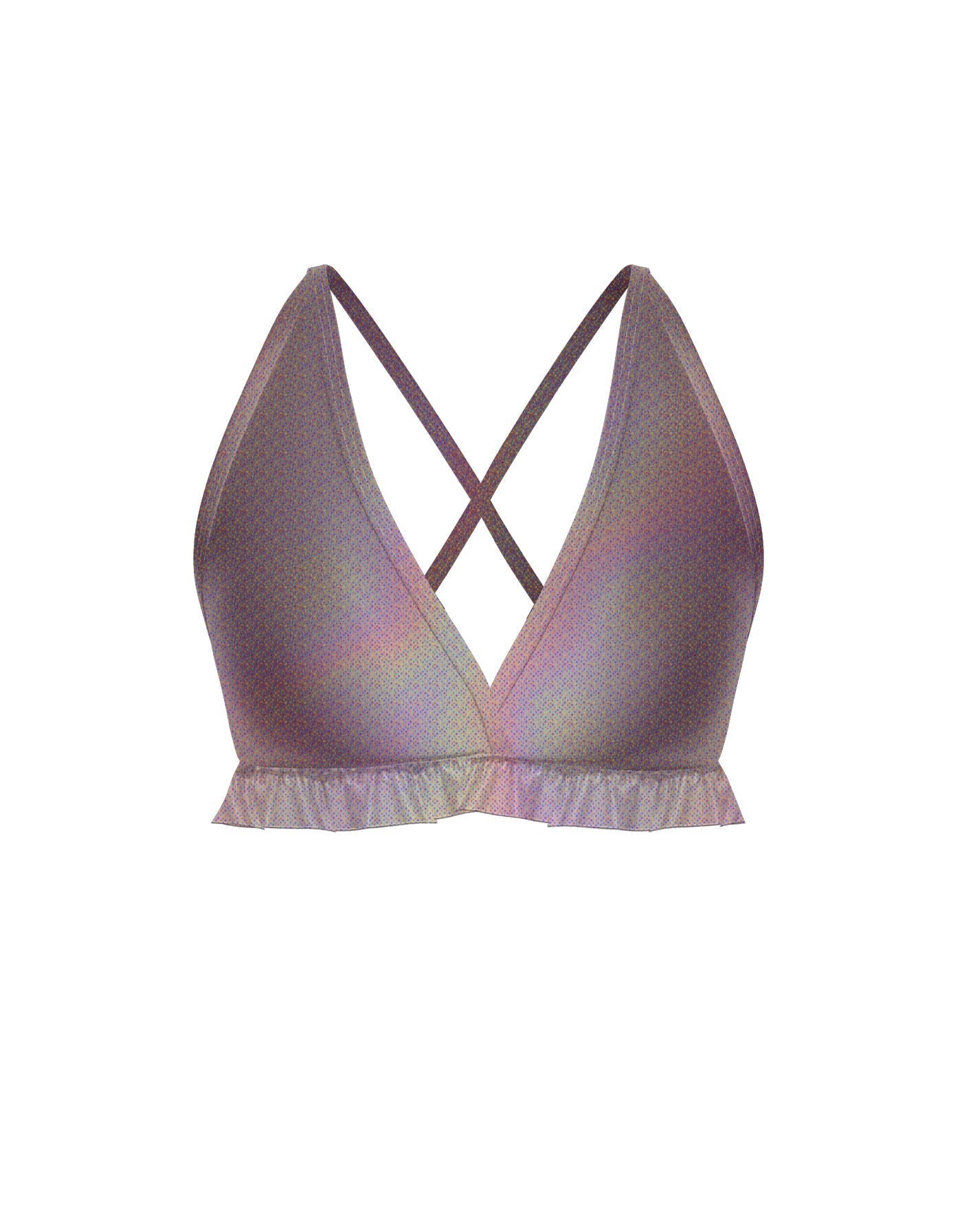 Hologram V Bra with Ruffles