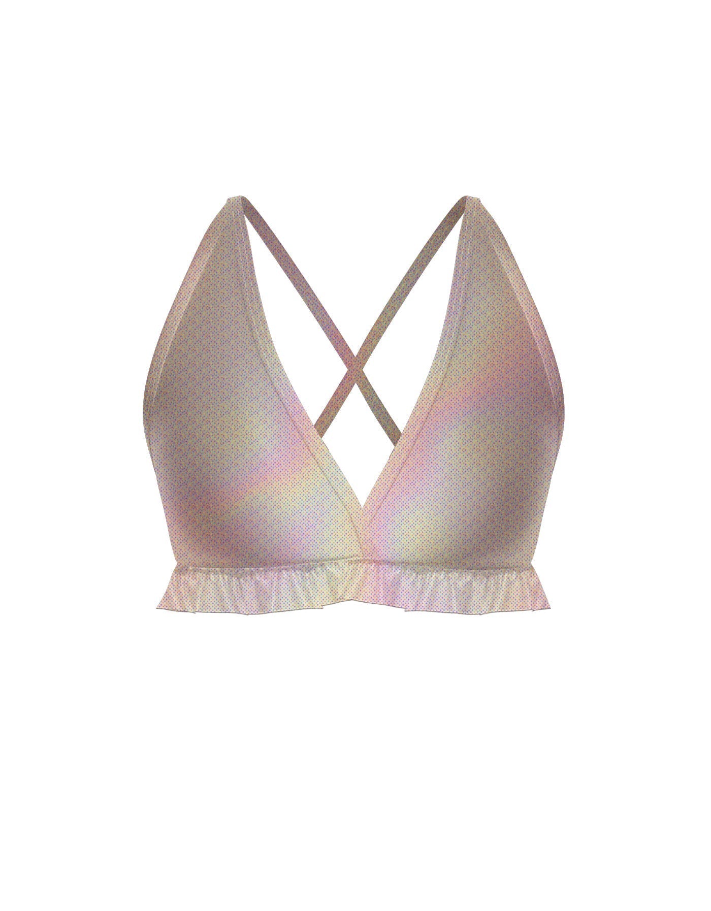 Hologram V Bra with Ruffles