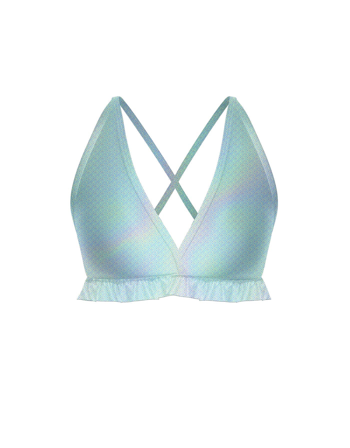 Hologram V Bra with Ruffles