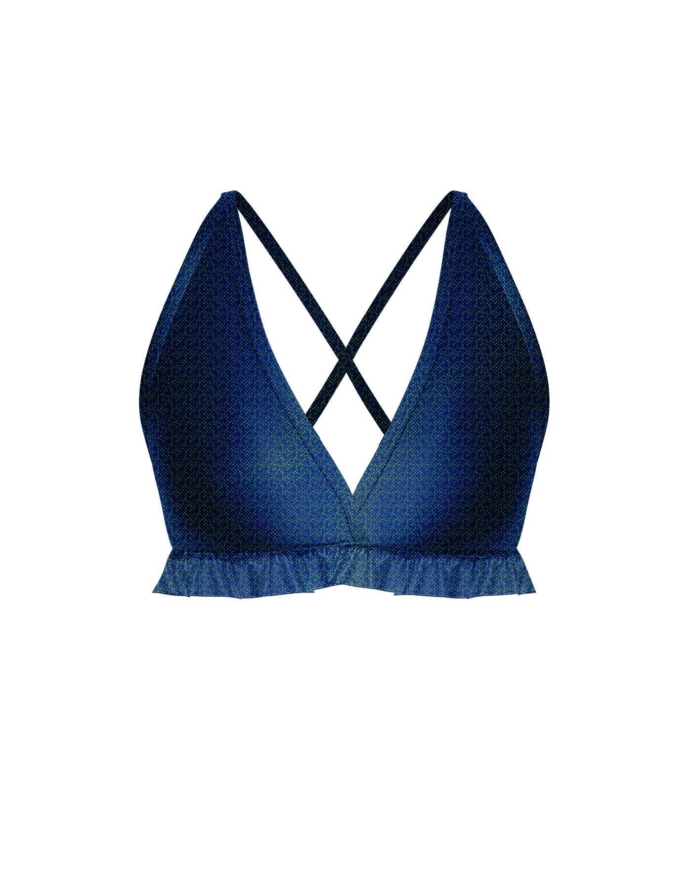 Hologram V Bra with Ruffles