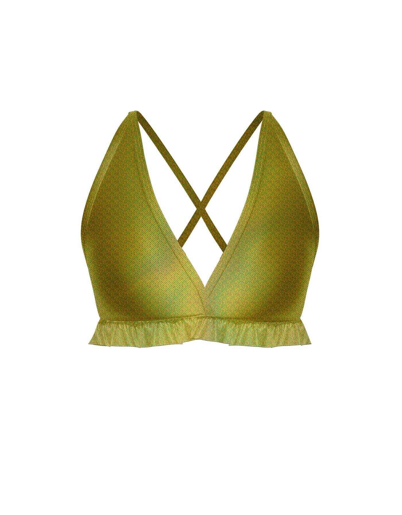 Hologram V Bra with Ruffles