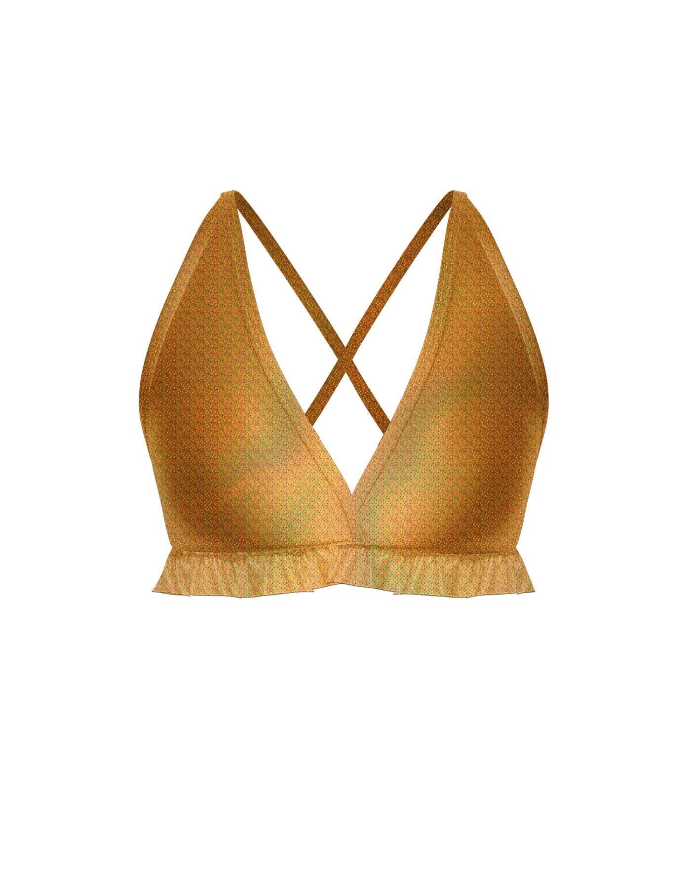 Hologram V Bra with Ruffles
