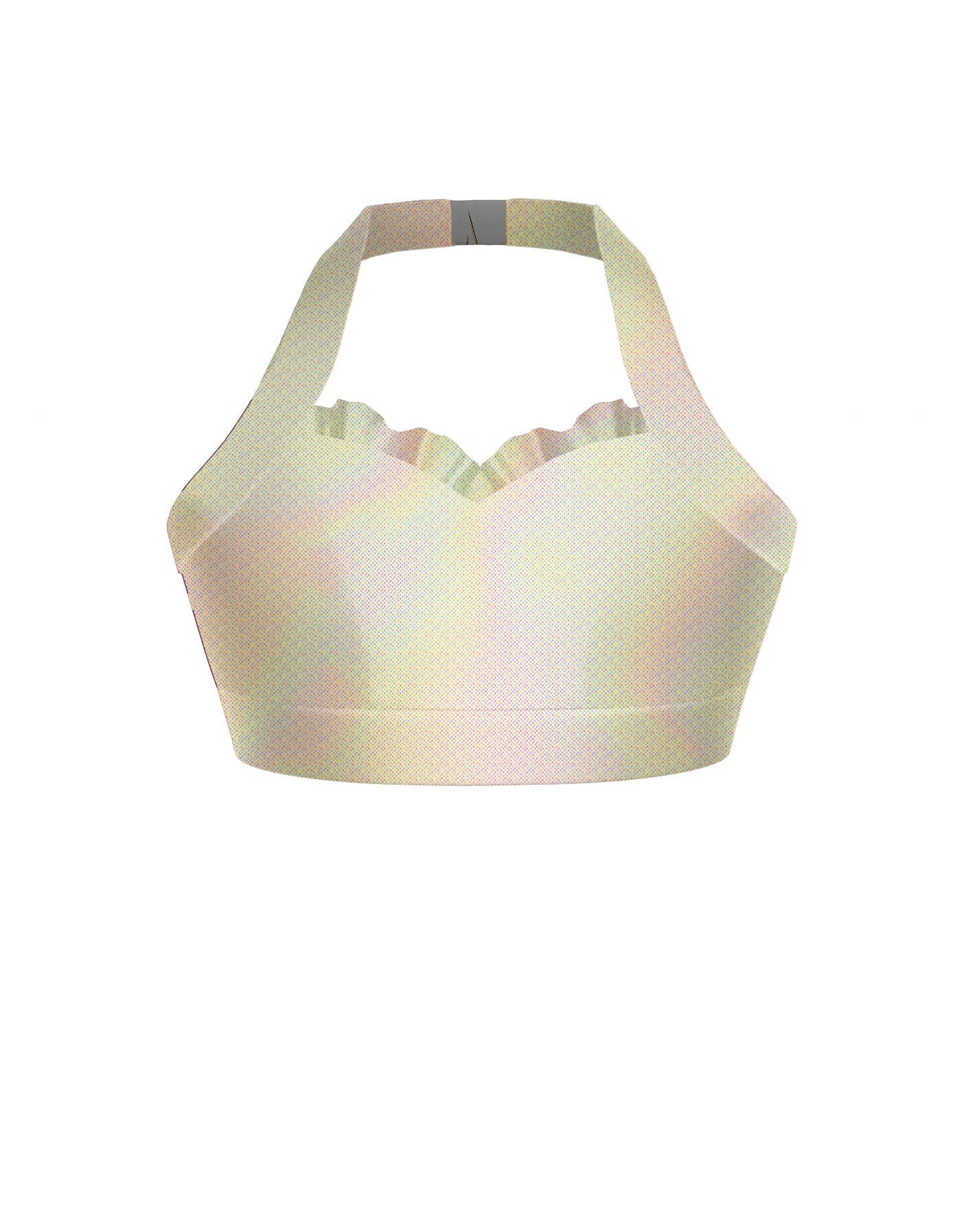 Hologram Halter Sweetheart Bra with Ruffle