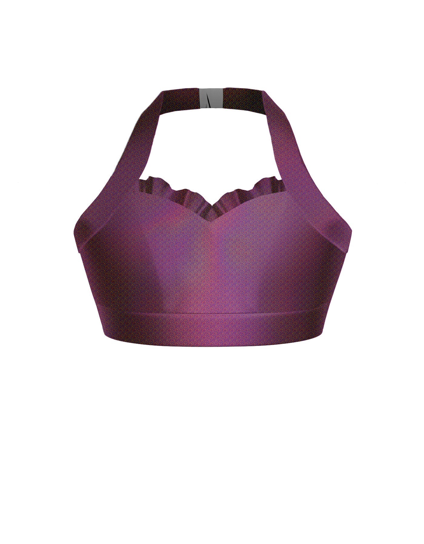 Hologram Halter Sweetheart Bra with Ruffle