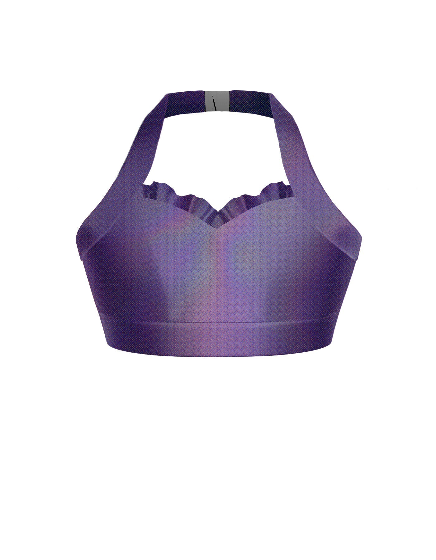 Hologram Halter Sweetheart Bra with Ruffle