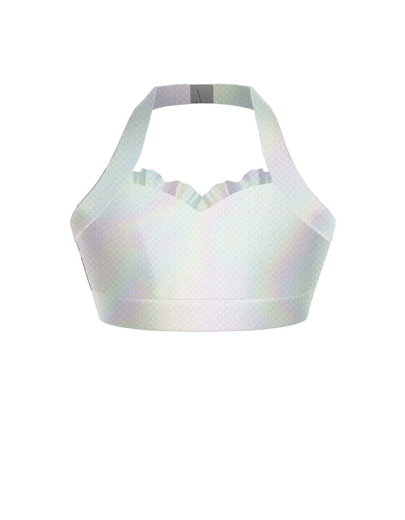 Hologram Halter Sweetheart Bra with Ruffle
