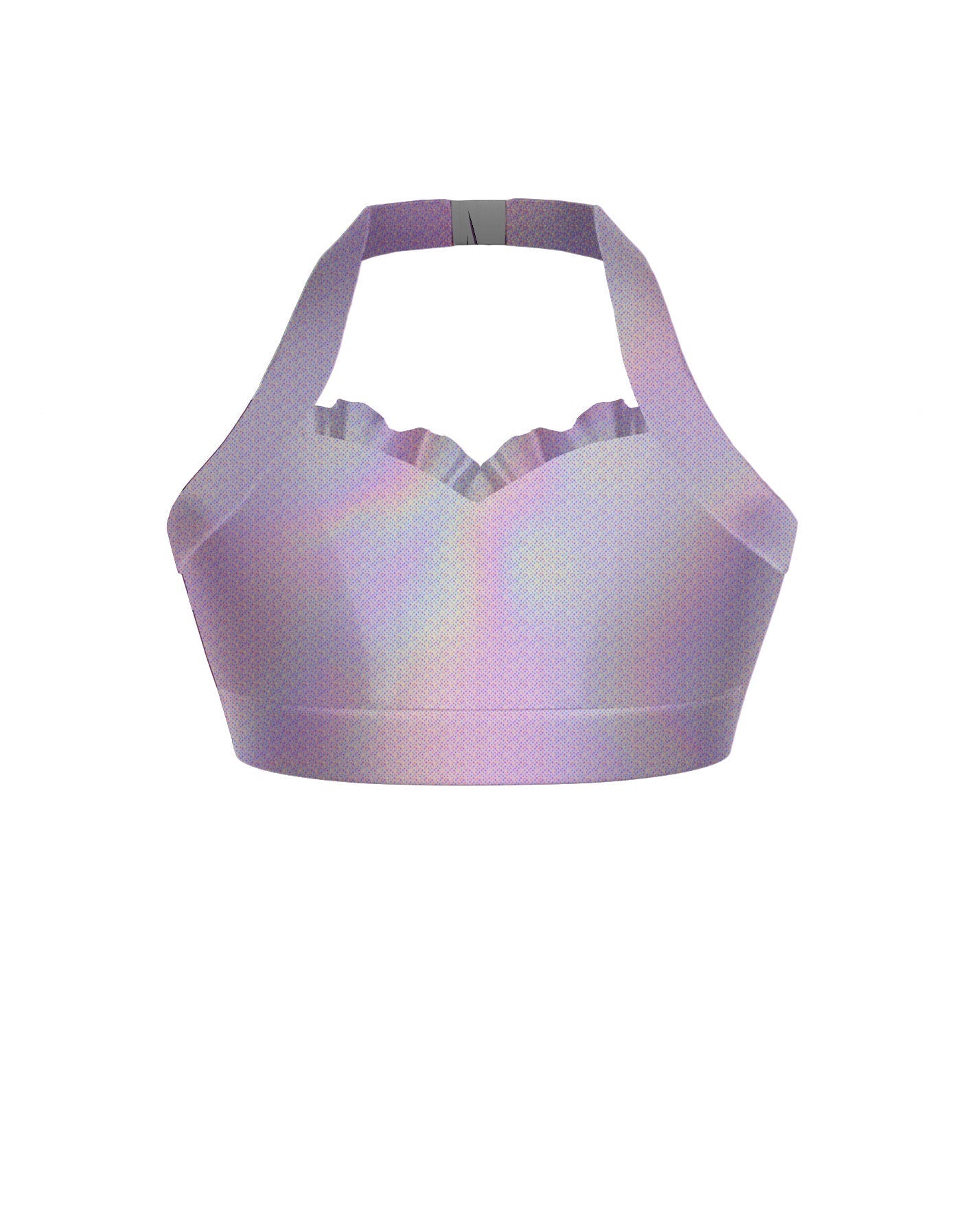 Hologram Halter Sweetheart Bra with Ruffle
