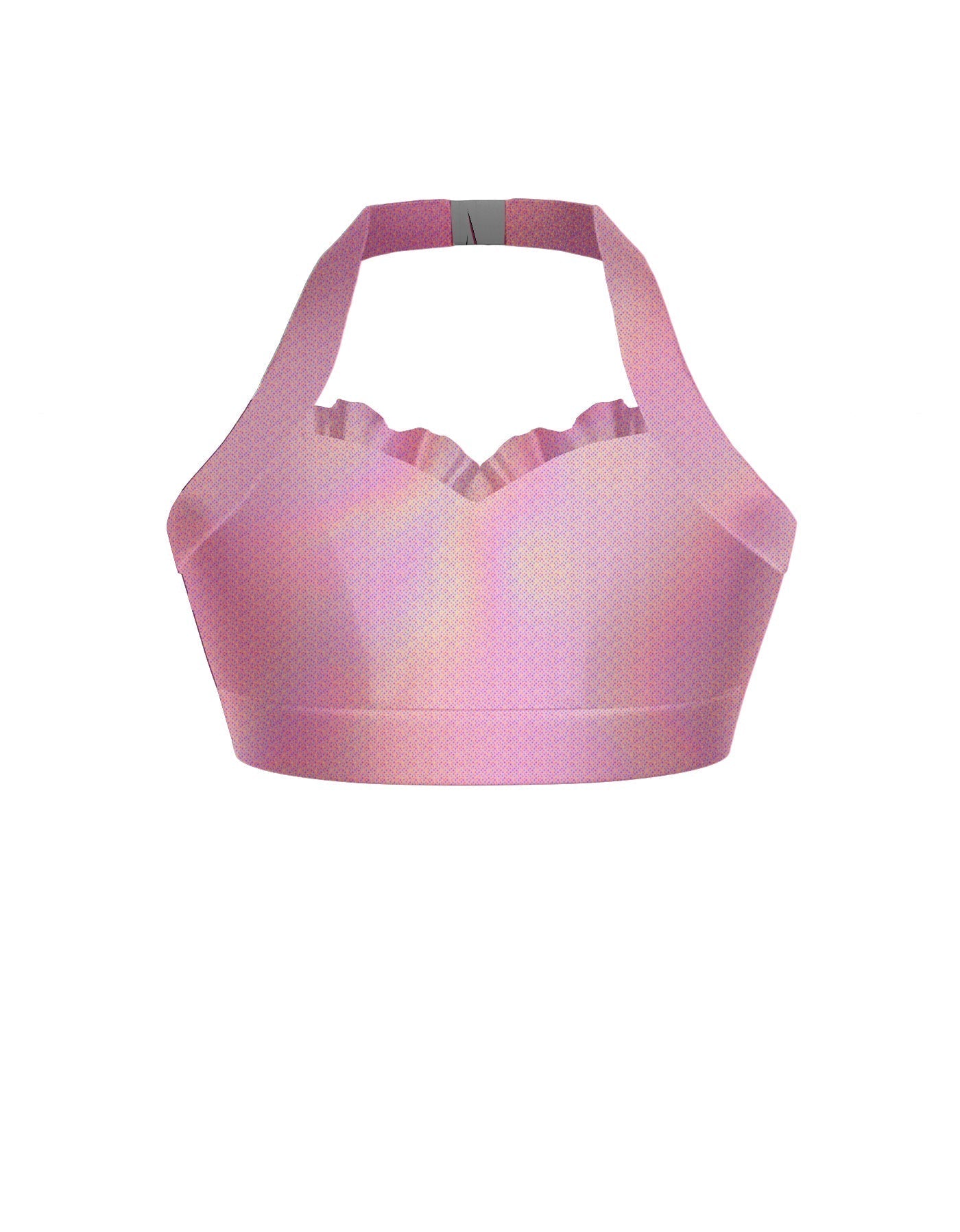 Hologram Halter Sweetheart Bra with Ruffle