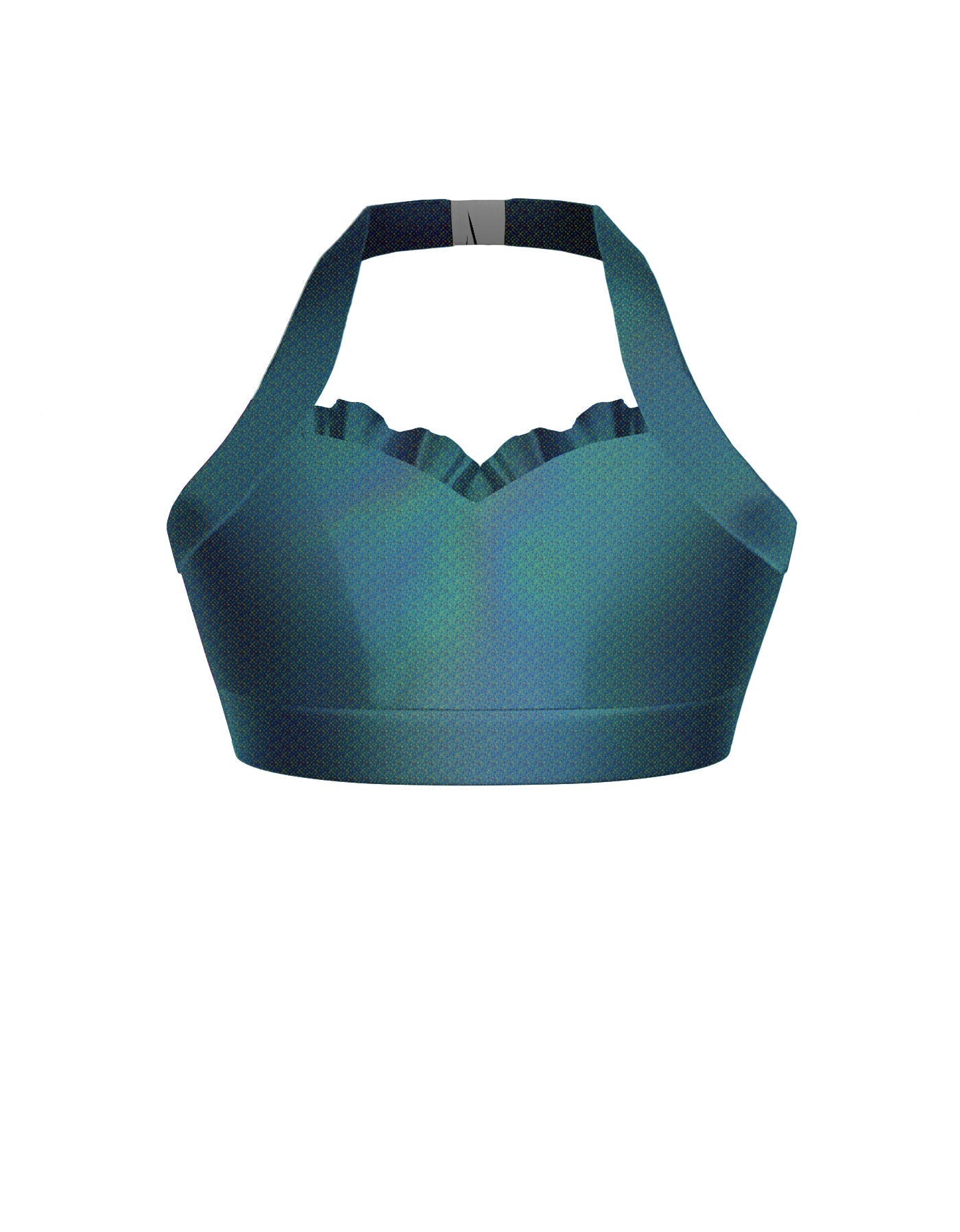 Hologram Halter Sweetheart Bra with Ruffle