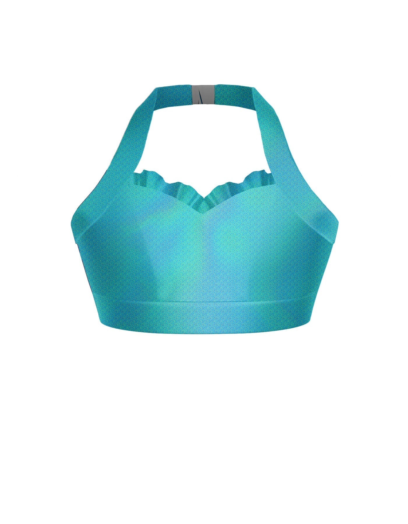 Hologram Halter Sweetheart Bra with Ruffle