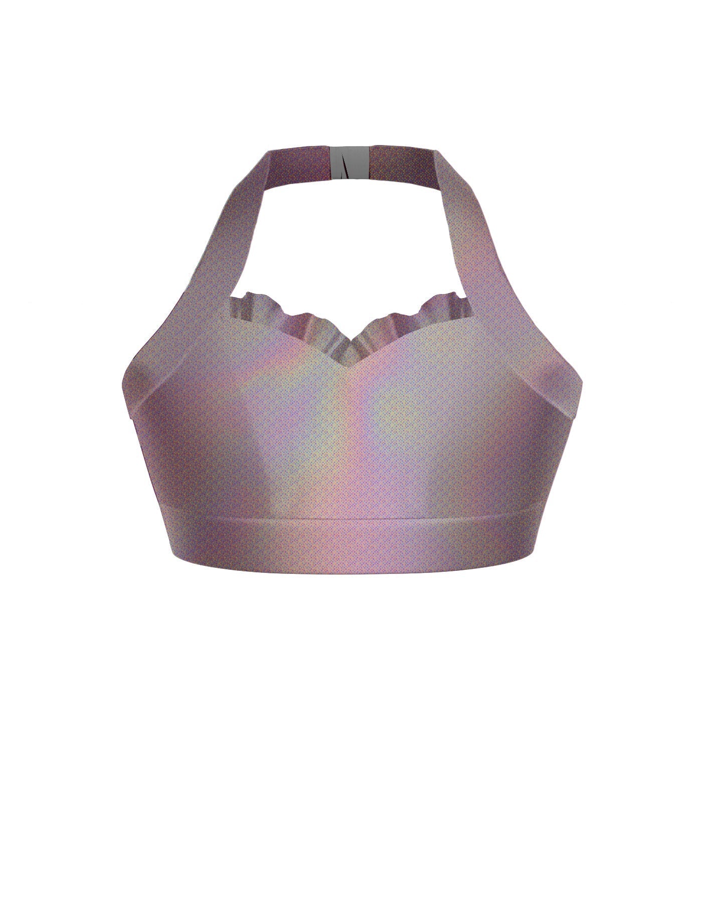 Hologram Halter Sweetheart Bra with Ruffle