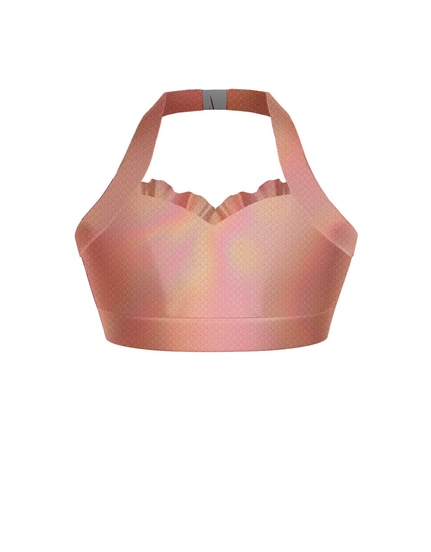 Hologram Halter Sweetheart Bra with Ruffle