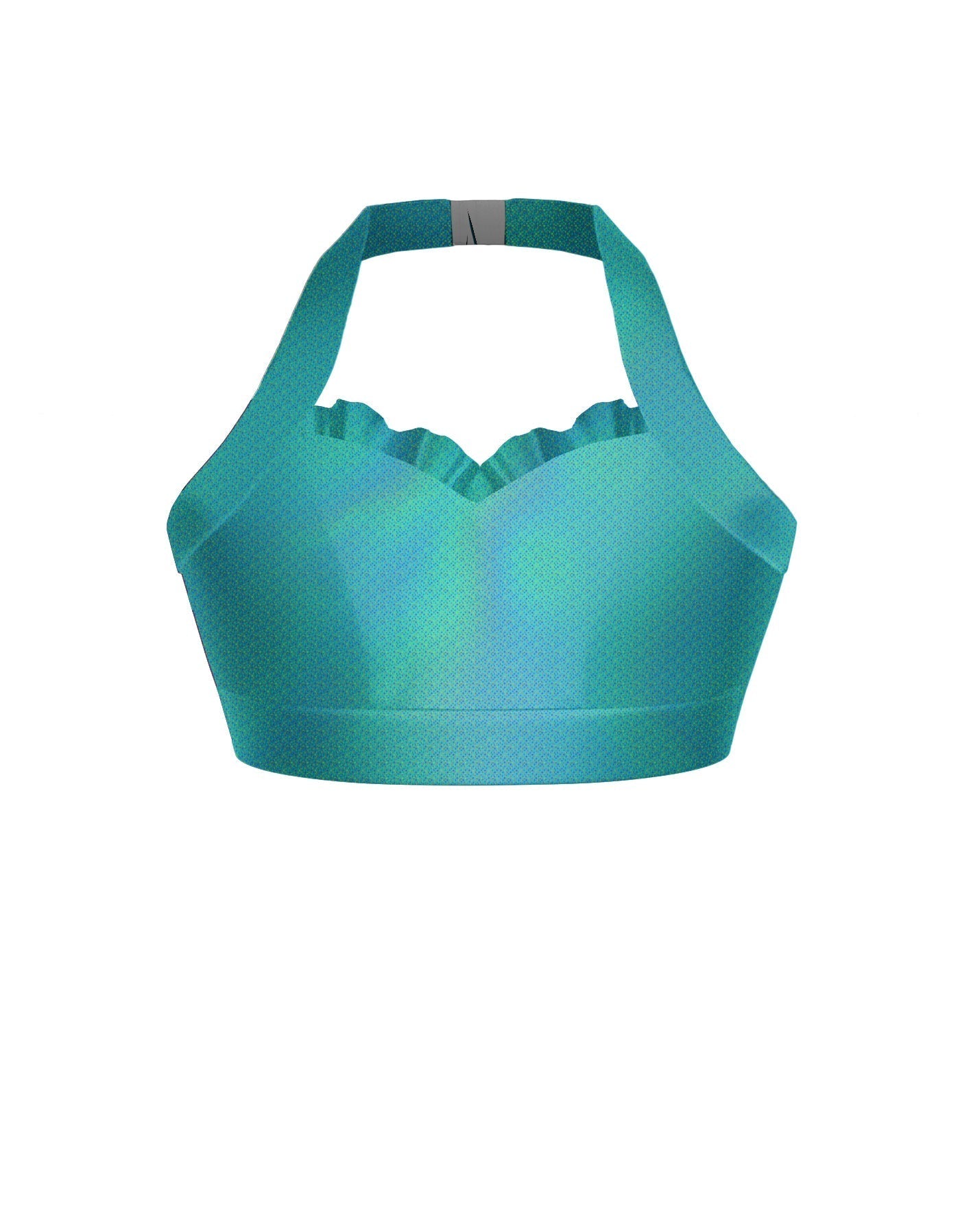 Hologram Halter Sweetheart Bra with Ruffle