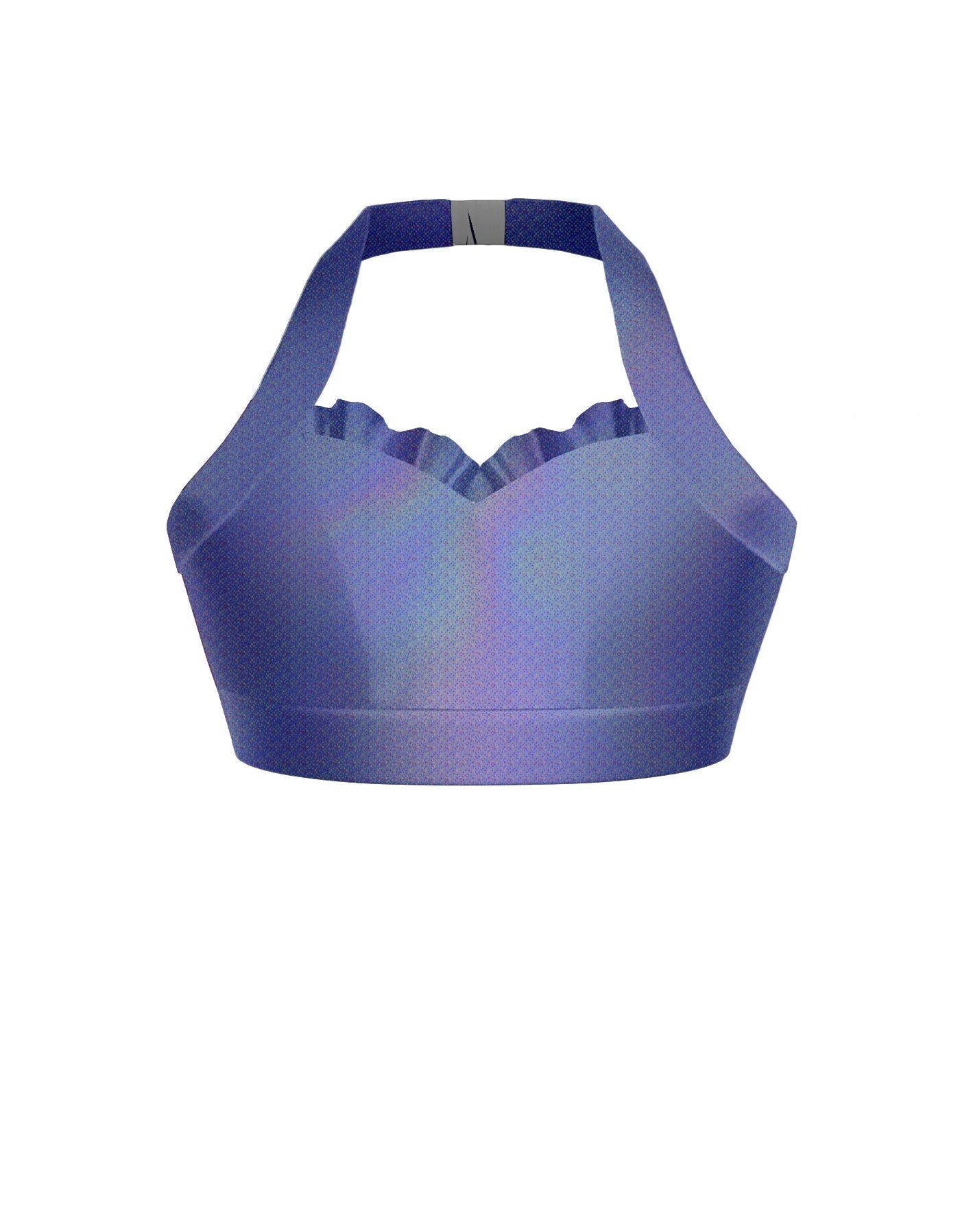 Hologram Halter Sweetheart Bra with Ruffle