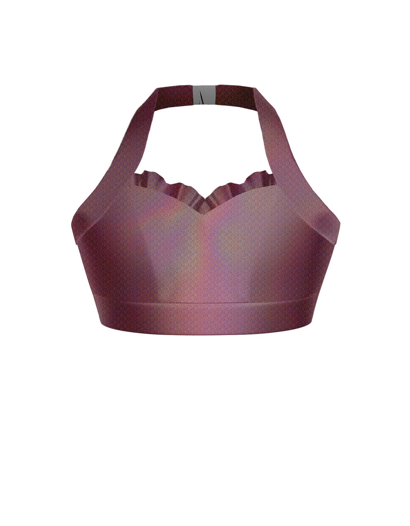 Hologram Halter Sweetheart Bra with Ruffle